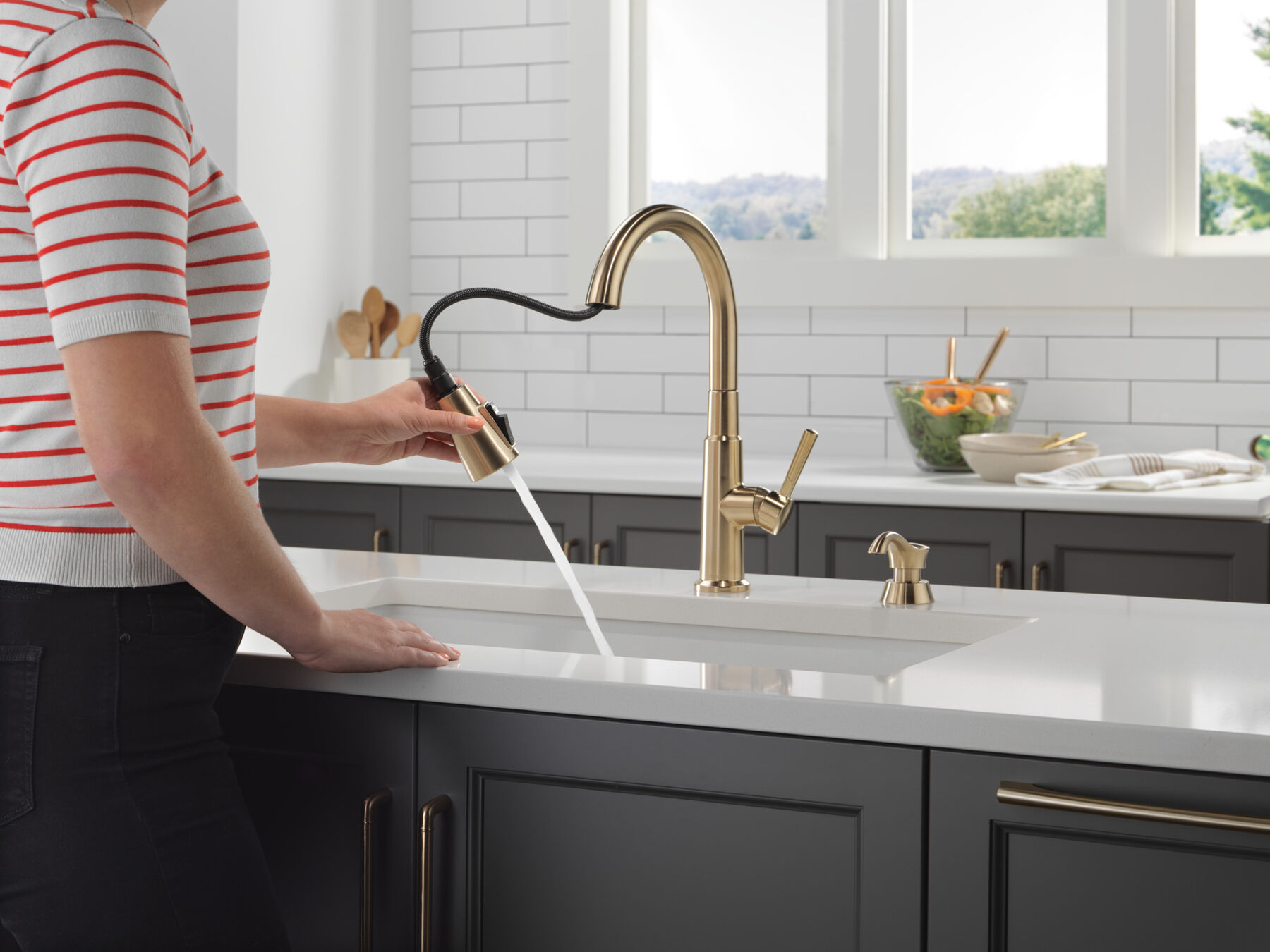 Pull-Down Kitchen Faucet w/Soap (Recertified)