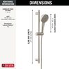 4-Setting Hand Shower with Slide Bar featuring FeatherRain&trade; Spray