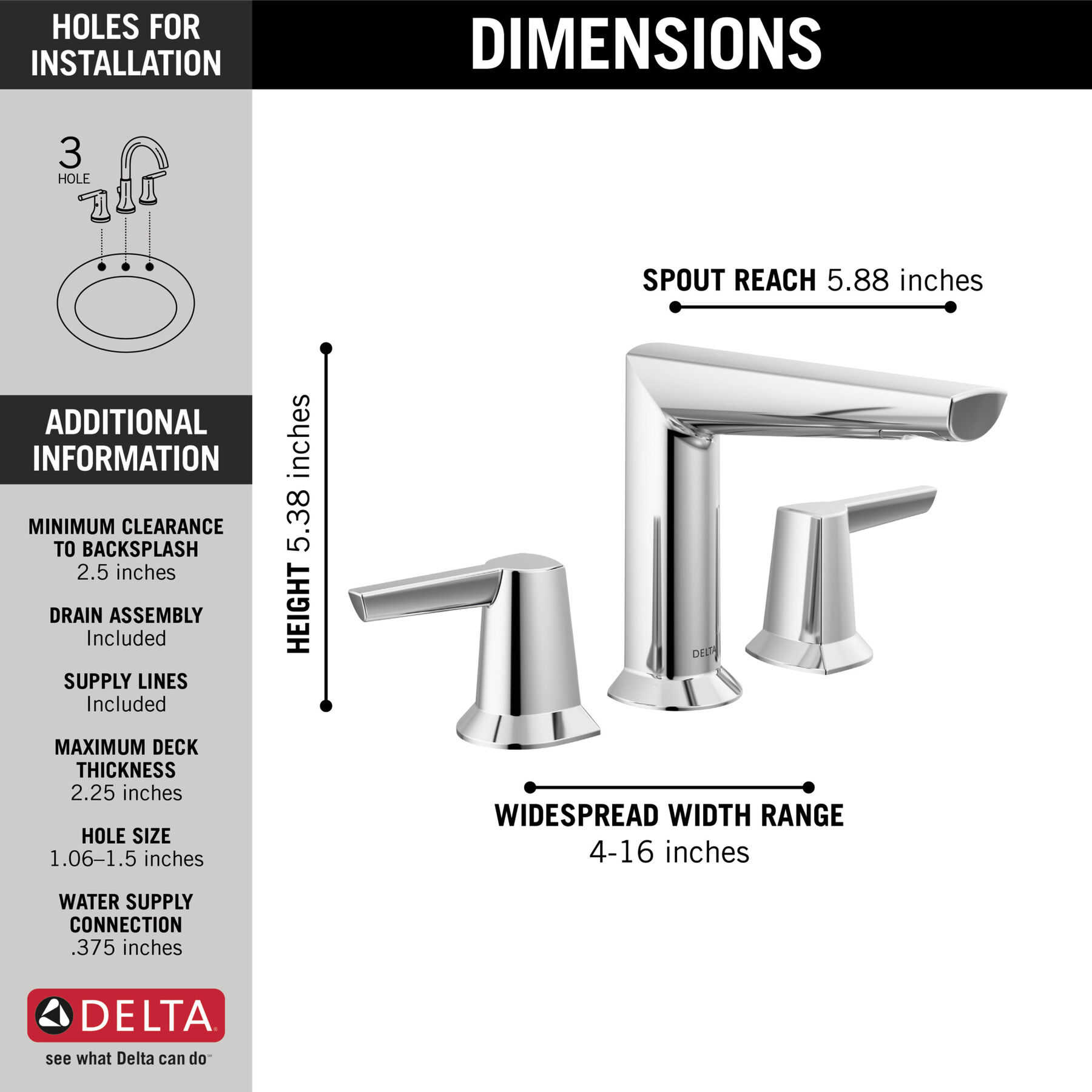 Two Handle Widespread Bathroom Faucet (Recertified)