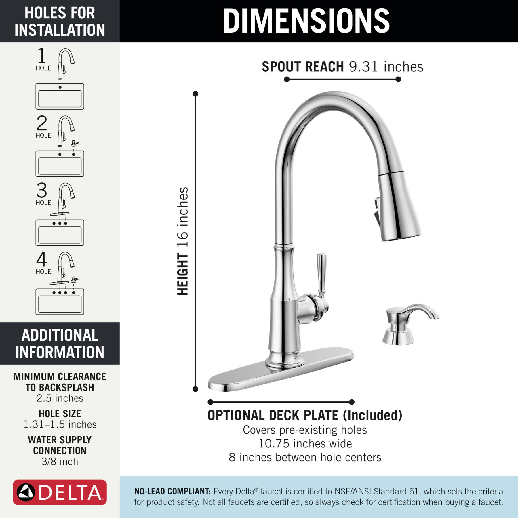 Single Handle Pull-Down Kitchen Faucet with Soap Dispenser and ShieldSpray Technology