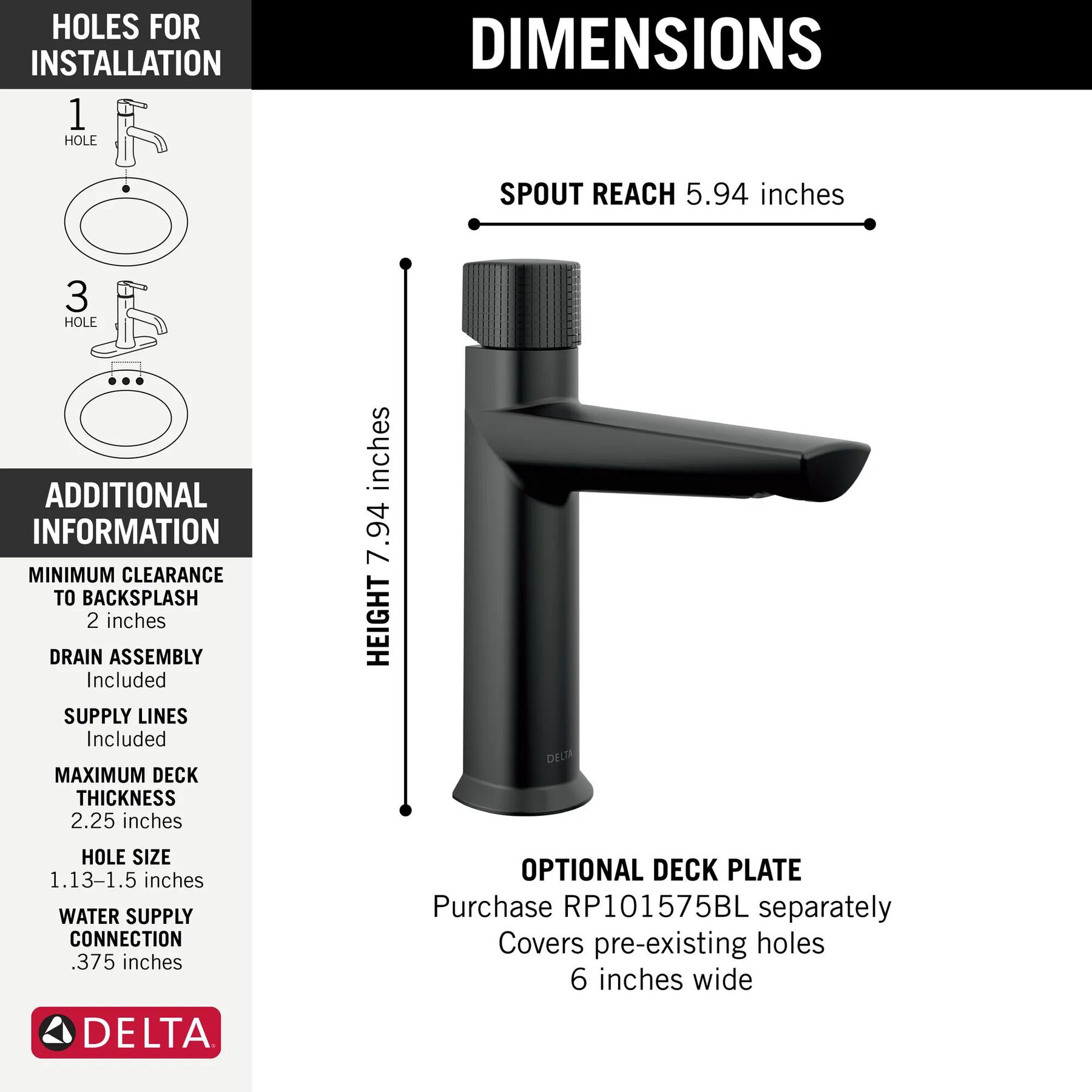 Single Handle Bathroom Faucet (Recertified)