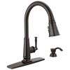 Single Handle Pull-Down Kitchen Faucet with Soap Dispenser and ShieldSpray Technology