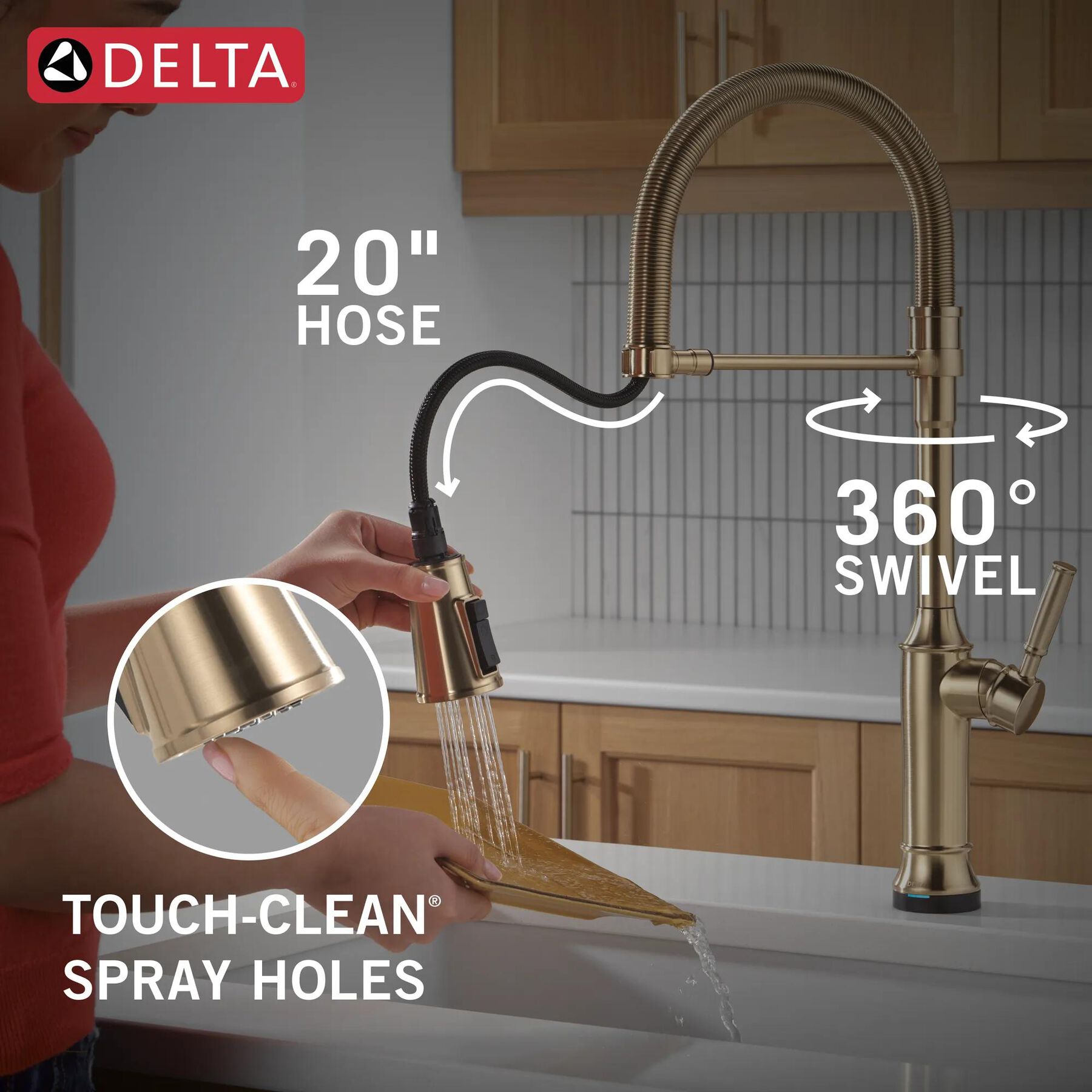 Touch2O&reg; Technology Kitchen Faucet with Touchless Technology