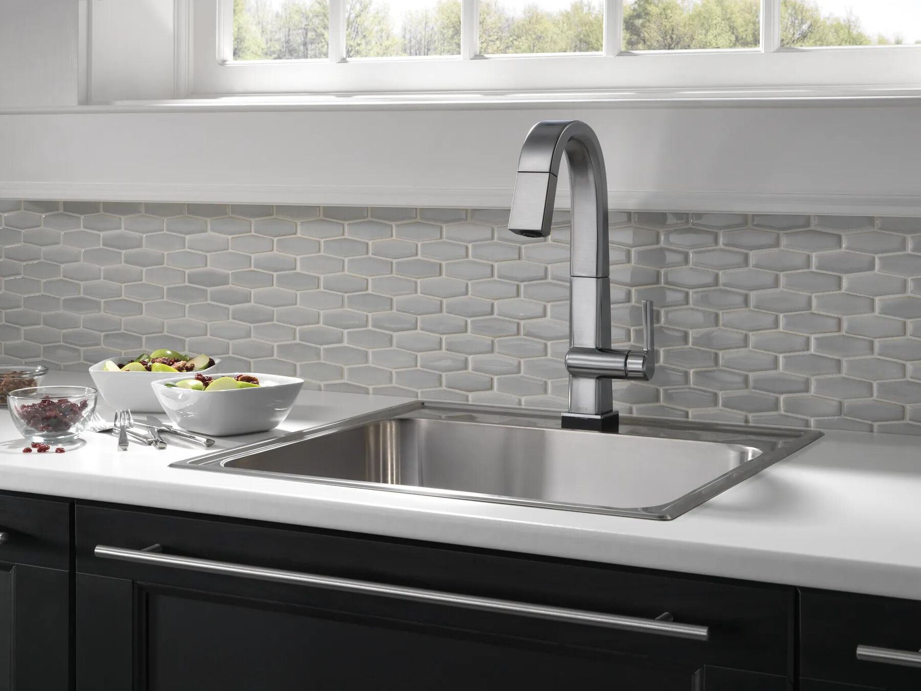 Single Handle Pull-Down Bar/Prep Faucet With Touch<sub>2</sub>O&reg; Technology