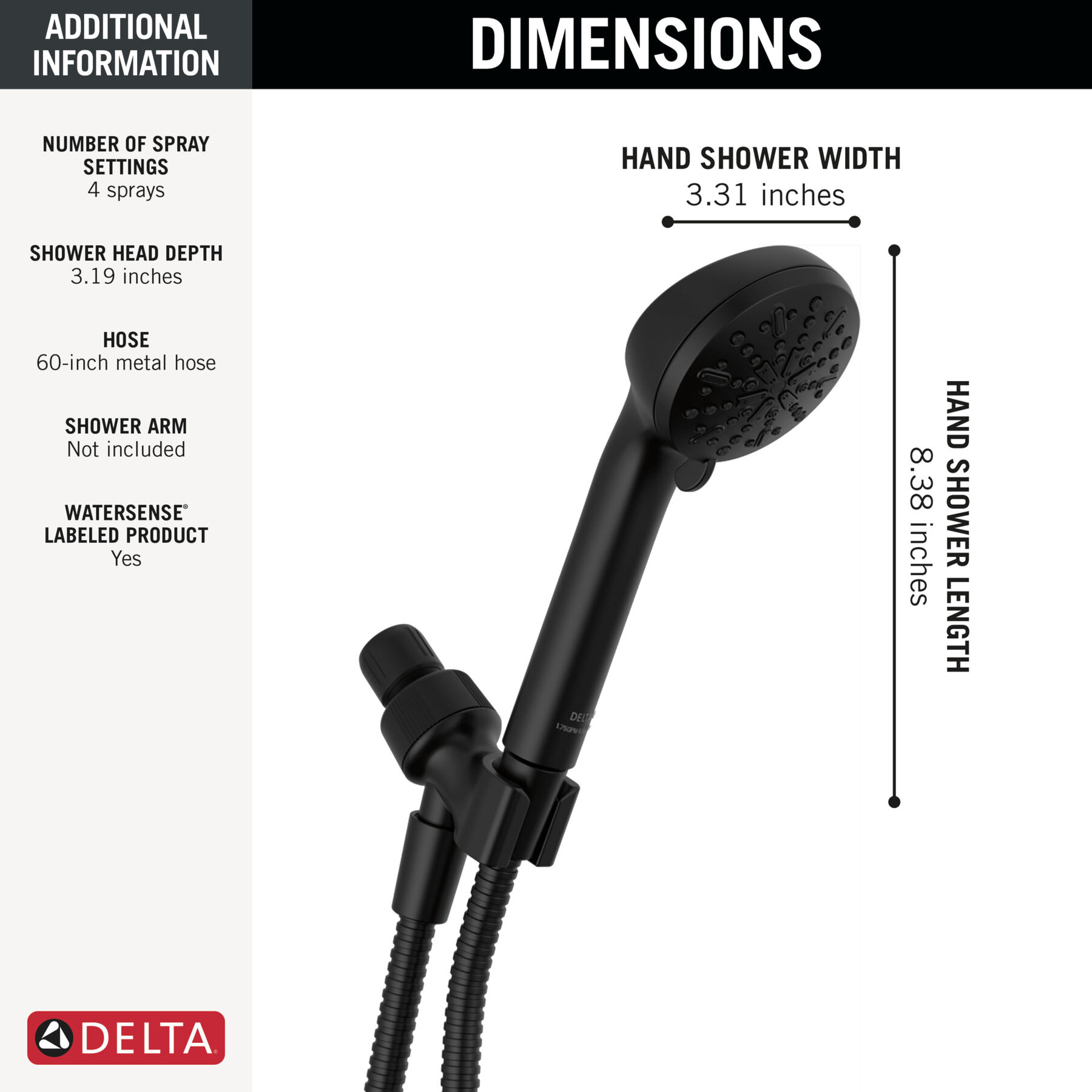 4-Setting Hand Shower