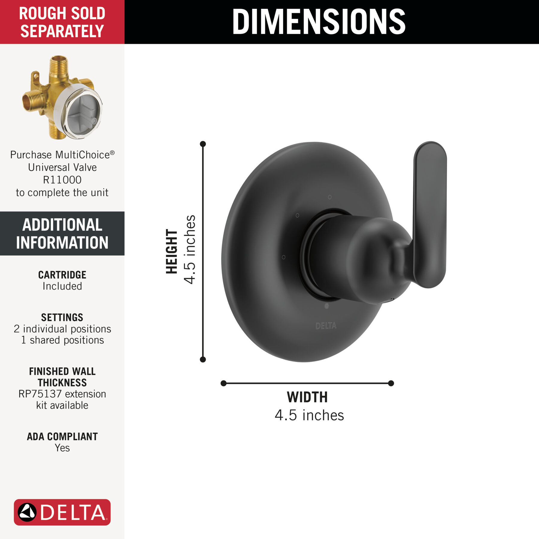 3-Setting Diverter Trim