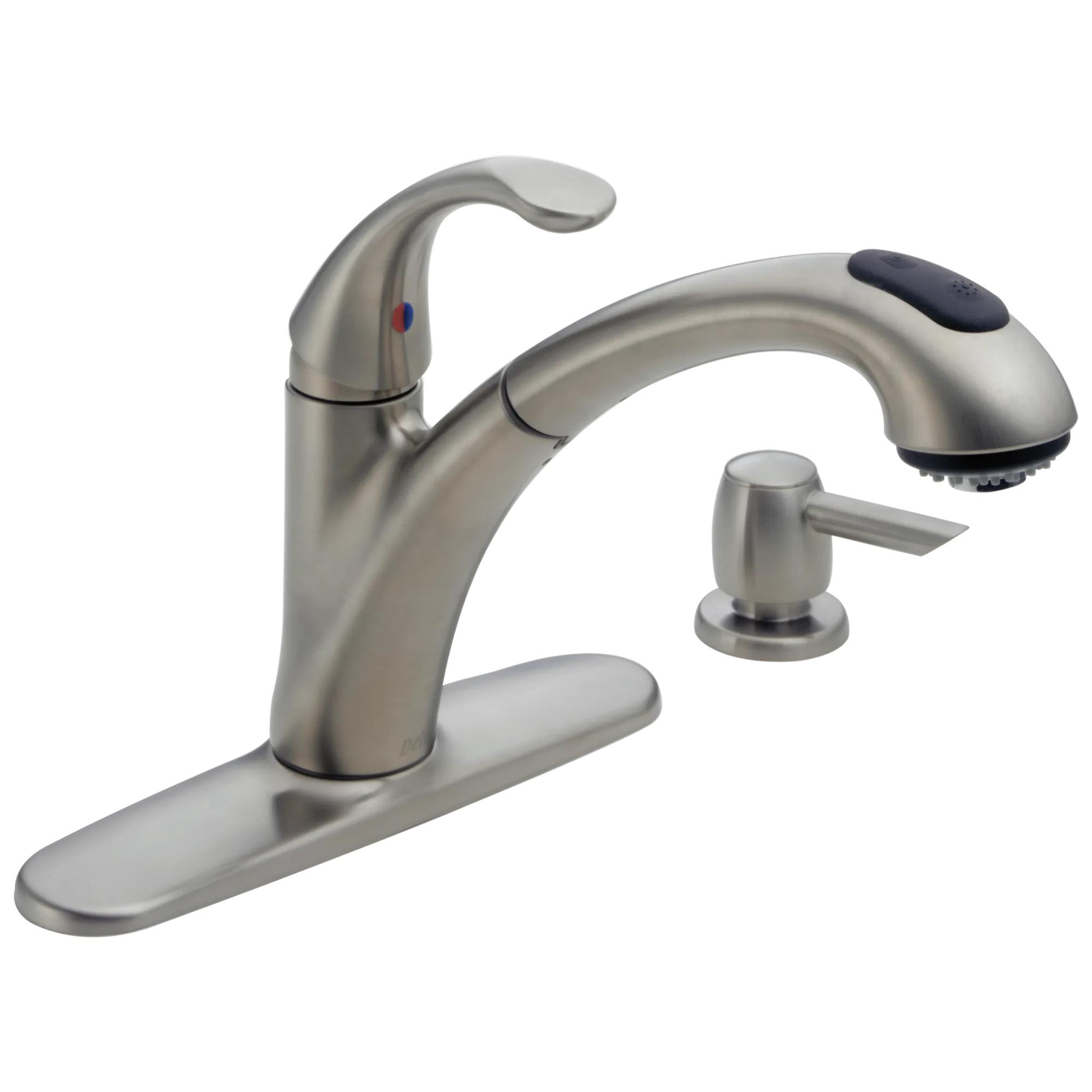 Single Handle Pull-Out Kitchen Faucet with Soap Dispenser