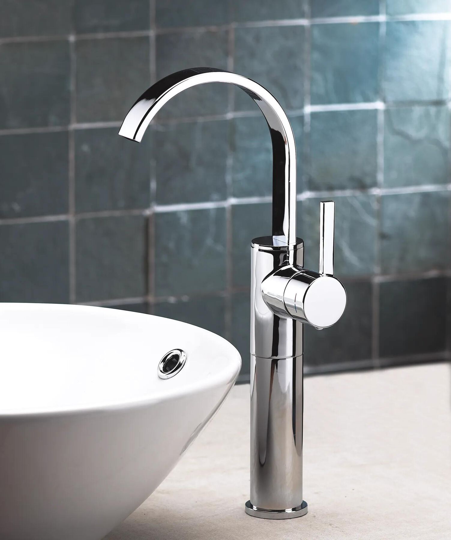 Single Hole Bathroom; with Pillar Extension - Includes Pop-Up Ceramic Valve System