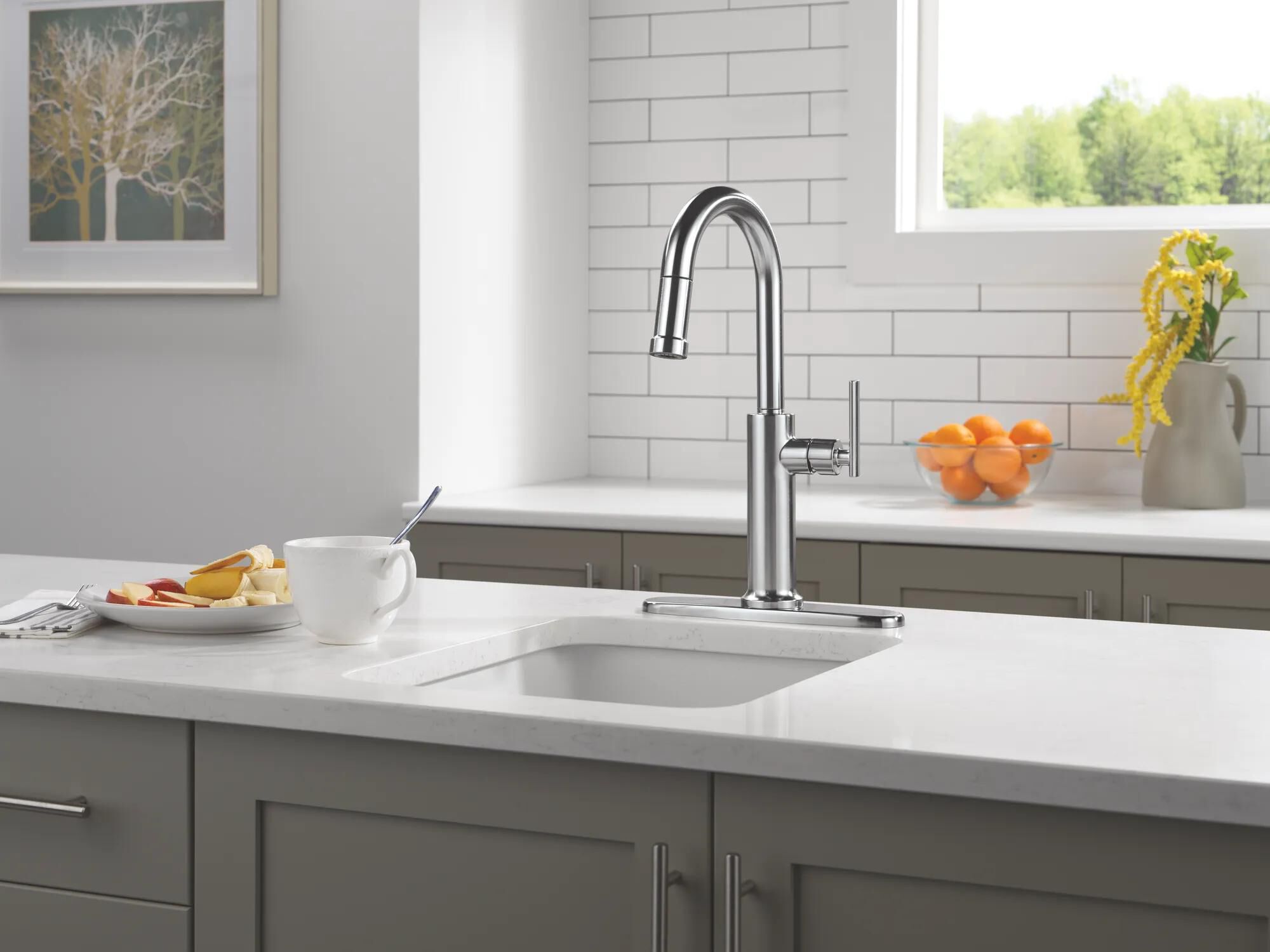 Single Handle Pull-Down Bar / Prep Faucet in Arctic Stainless 9986