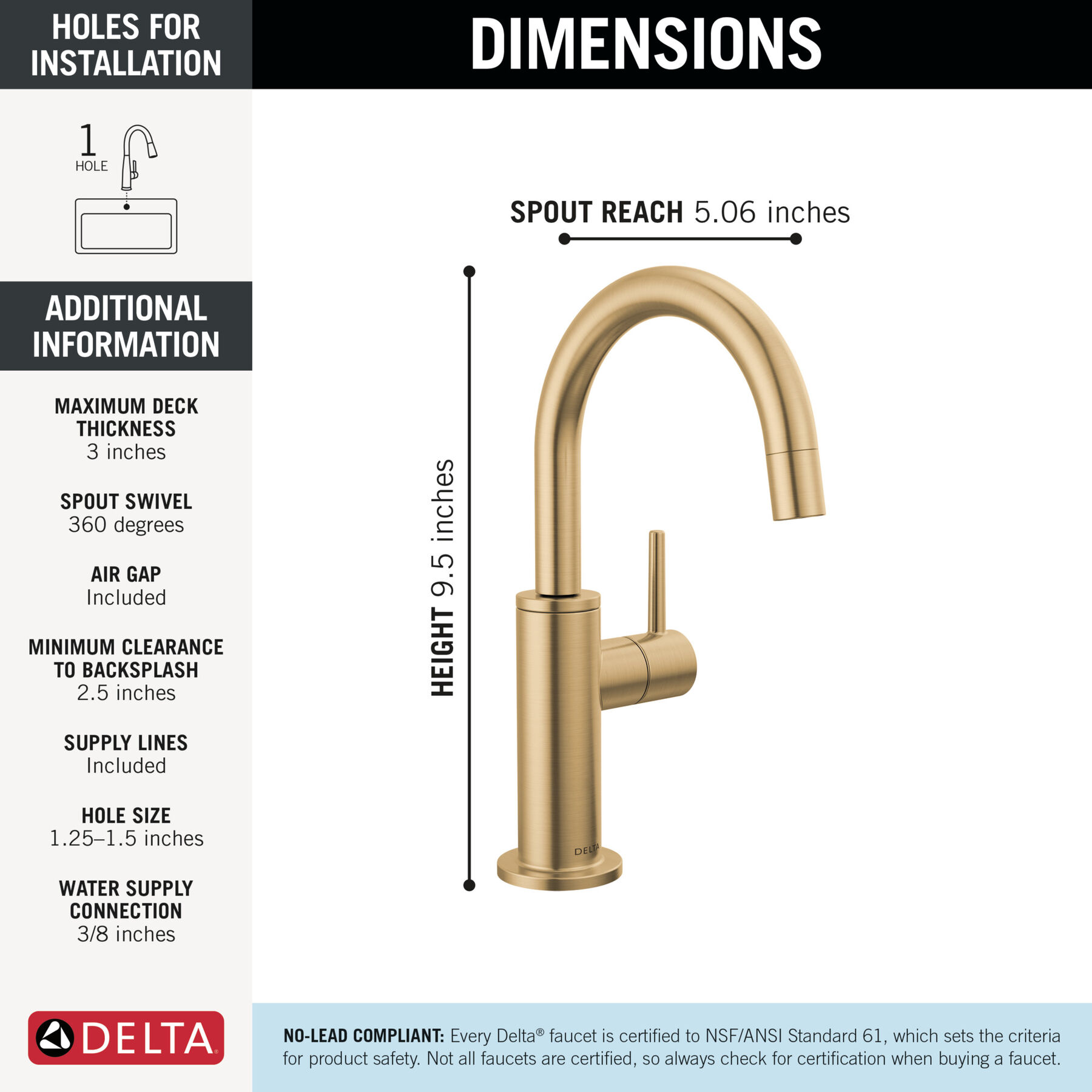 Contemporary Round Beverage Faucet