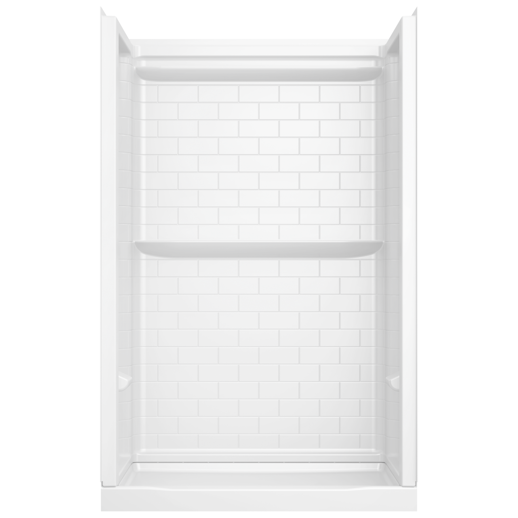 48x34 Alcove Shower Base with Tile Wall Bundle - Center Drain