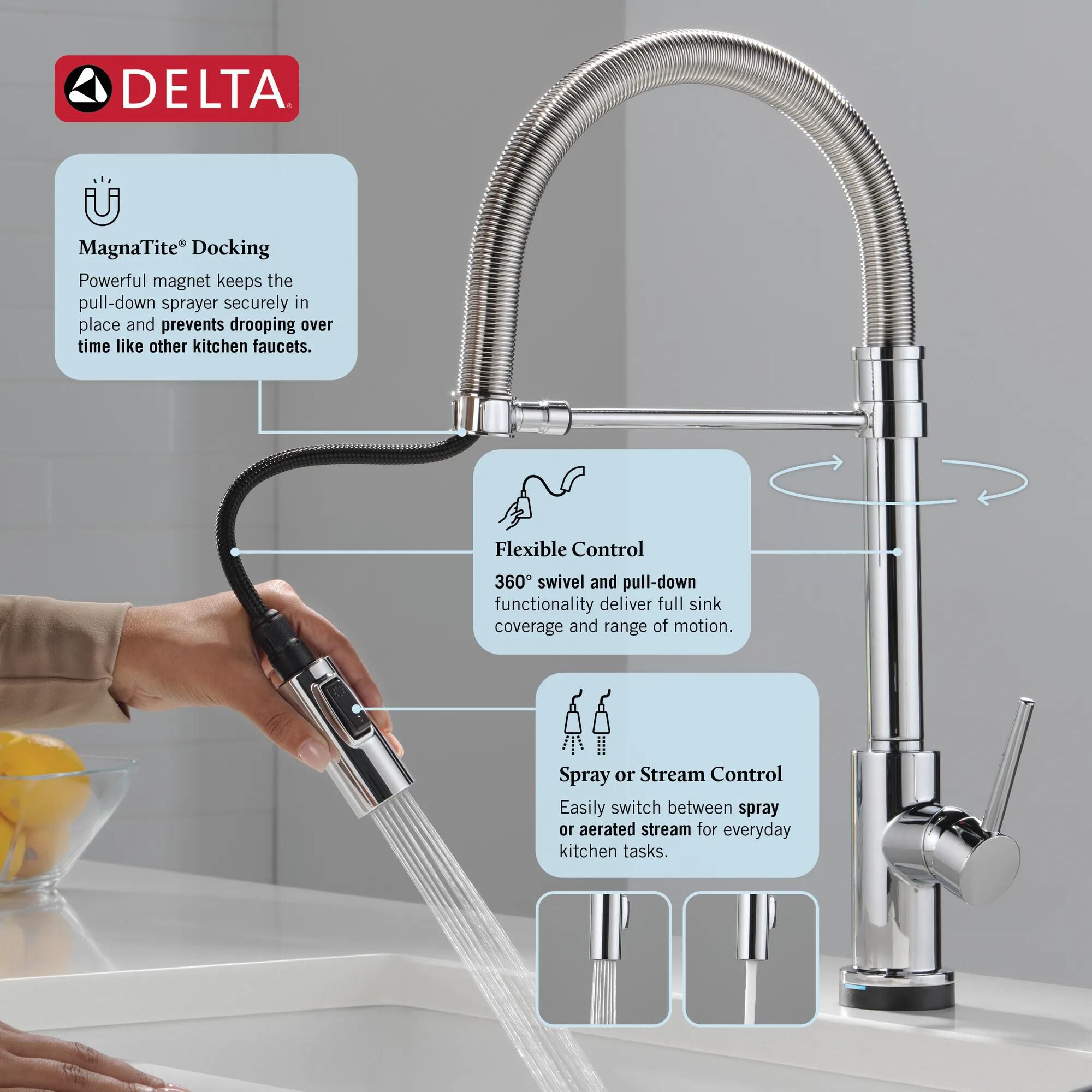 Touch2O® Technology Kitchen Faucet with Touchless Technology in