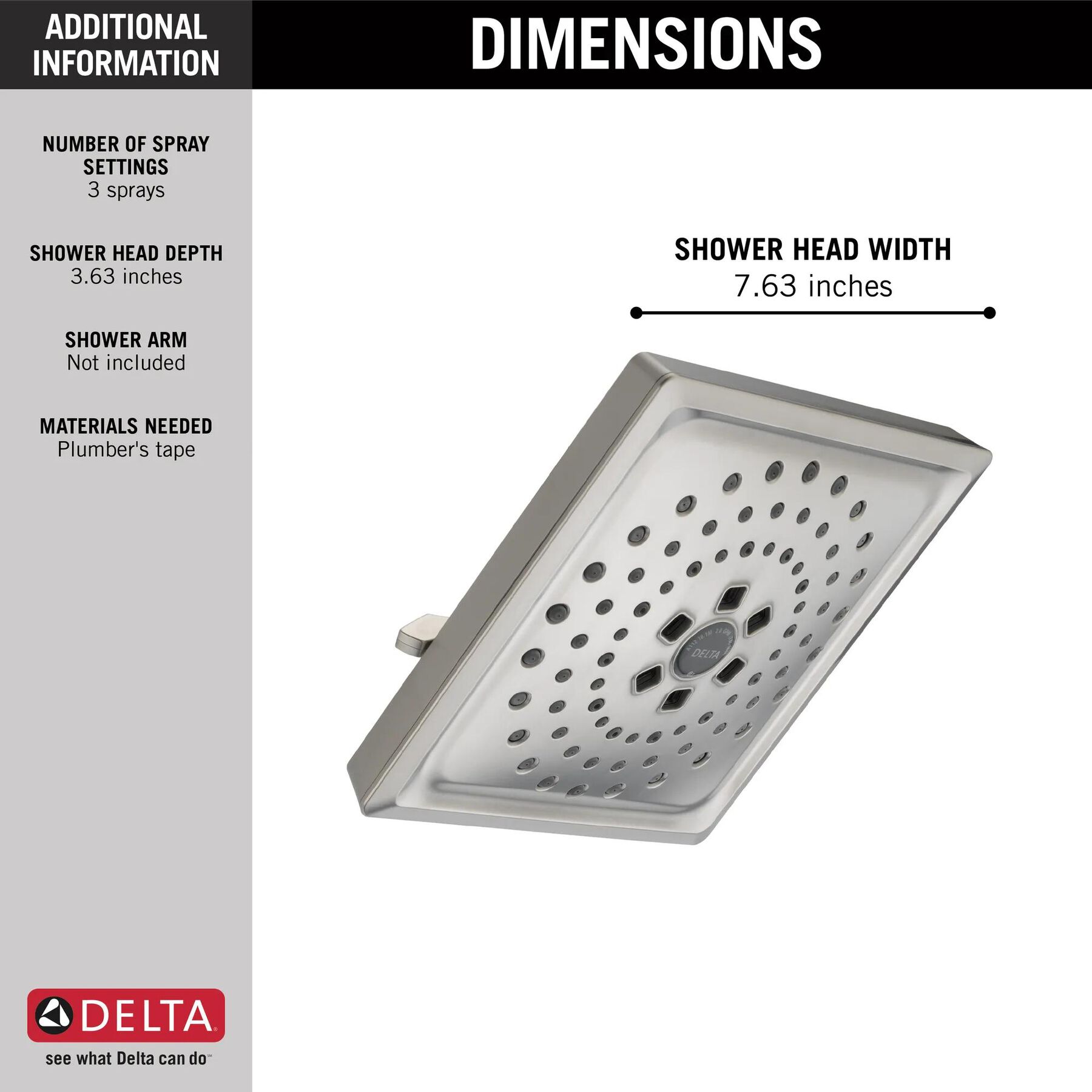H<sub>2</sub>Okinetic&reg; 3-Setting Raincan Shower Head (Recertified)