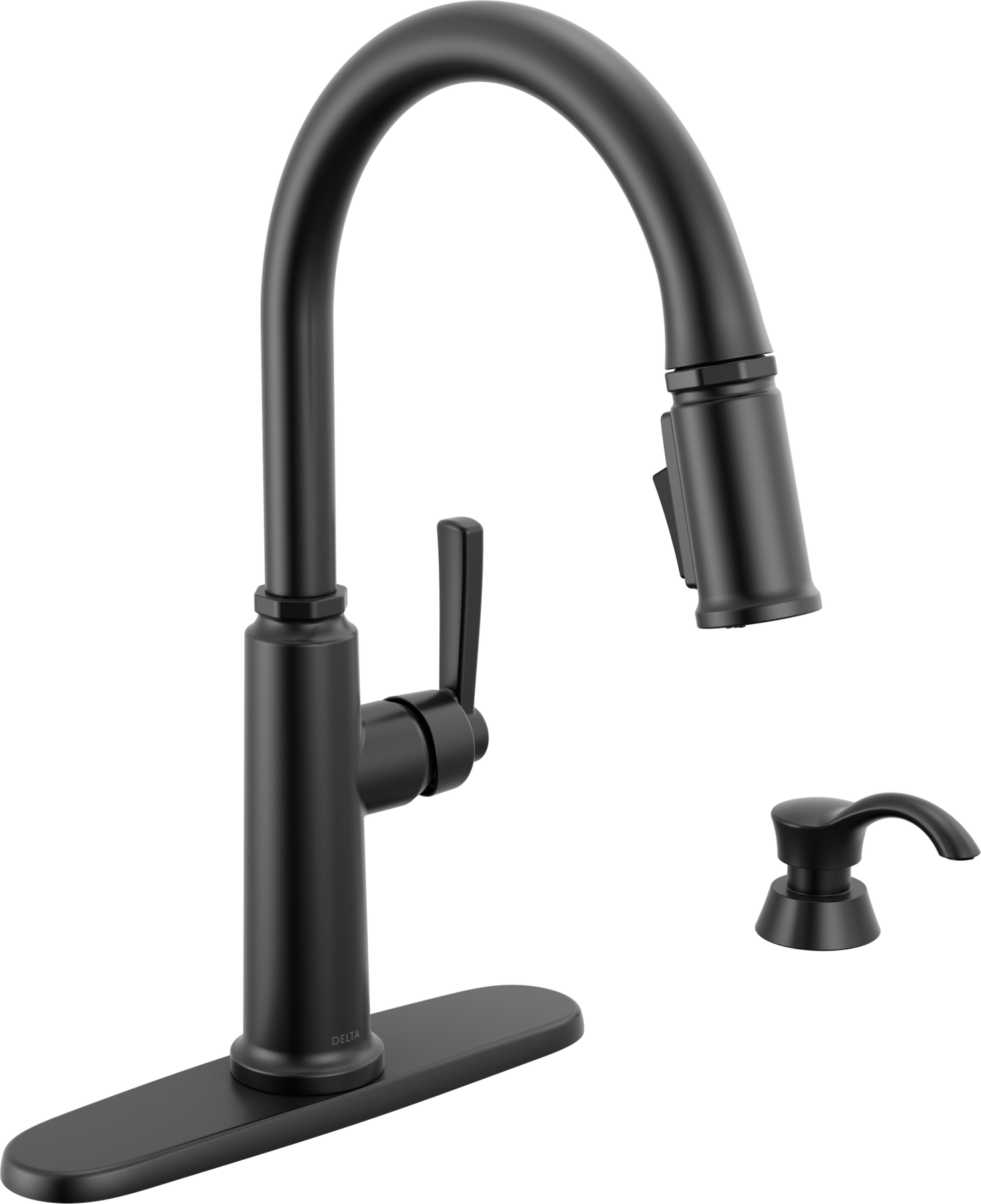 Single Handle Kitchen Pull-Down Faucet w/ Soap Dispenser