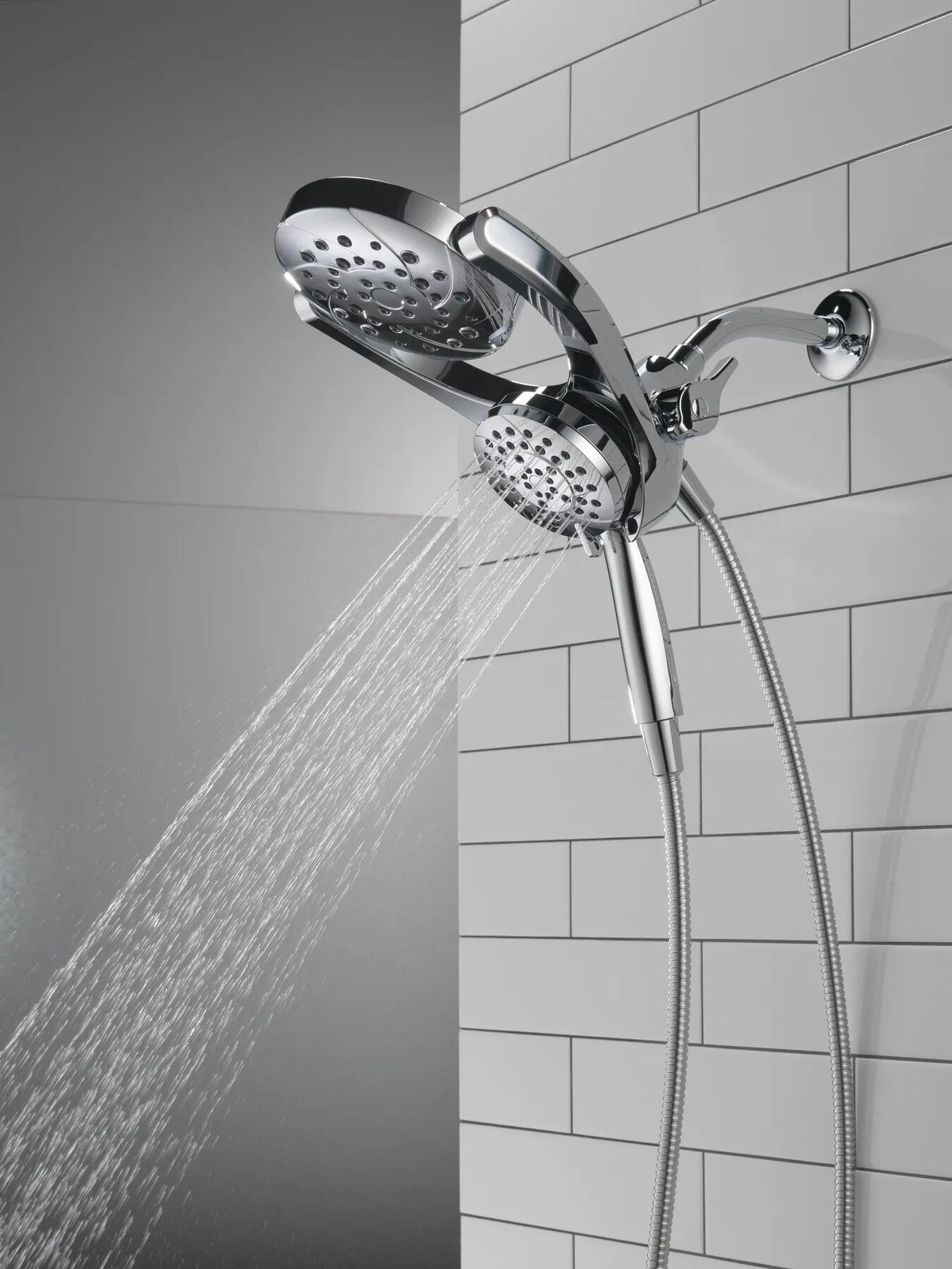 HydroRain&reg; 4-Setting Two-In-One Shower Head