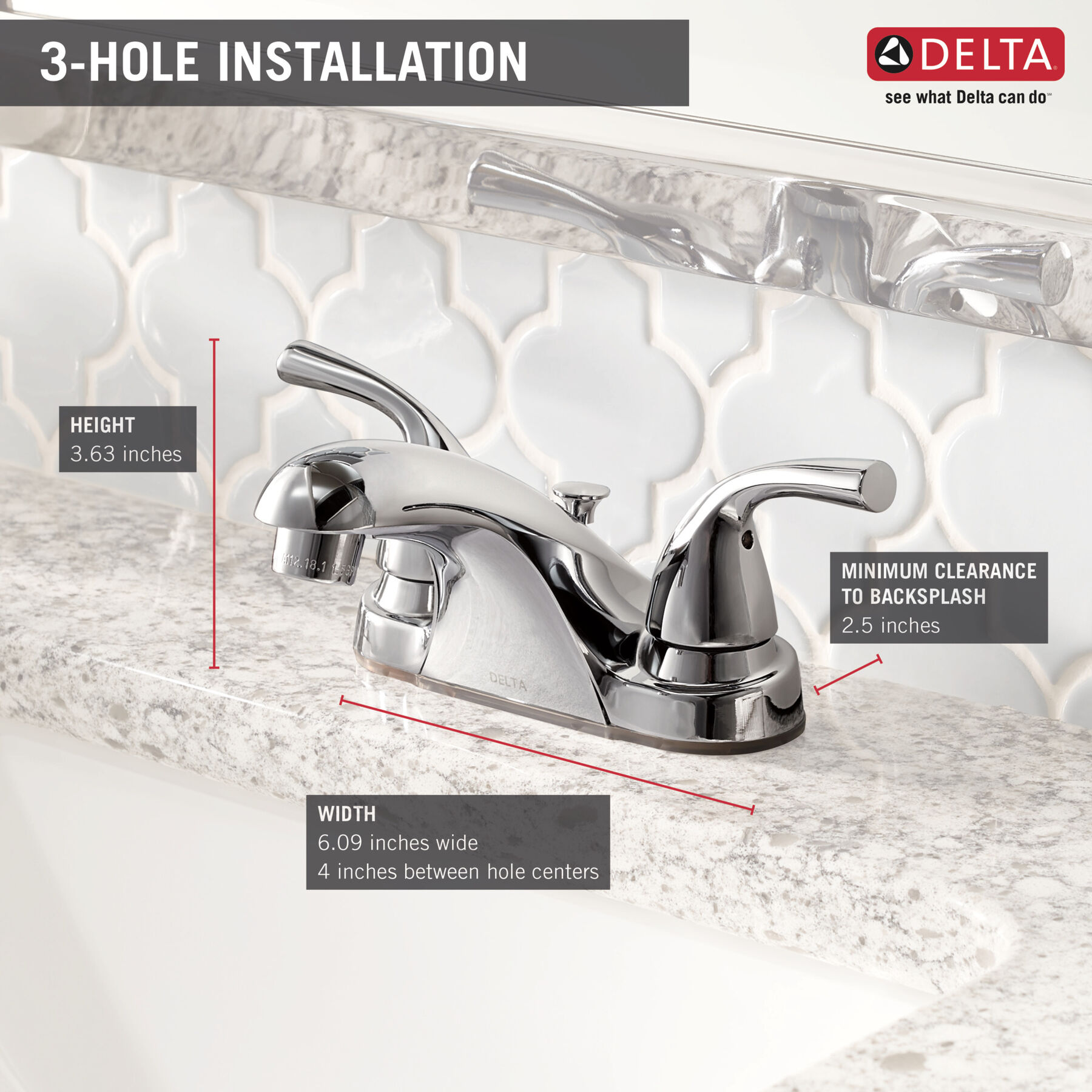 Two Handle Centerset Bathroom Faucet (Recertified)