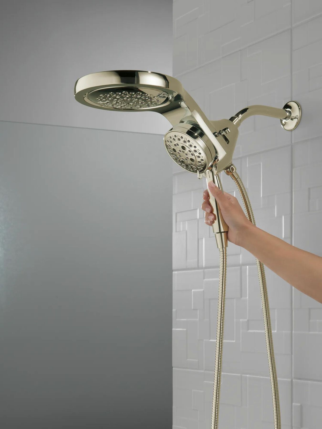 HydroRain&reg; H<sub>2</sub>Okinetic&reg; 5-Setting Two-in-One Shower Head