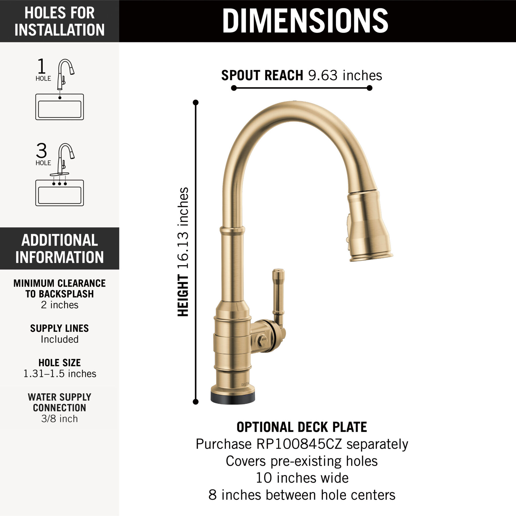 Touch<sub>2</sub>O&reg; Technology Kitchen Faucet with Touchless Technology