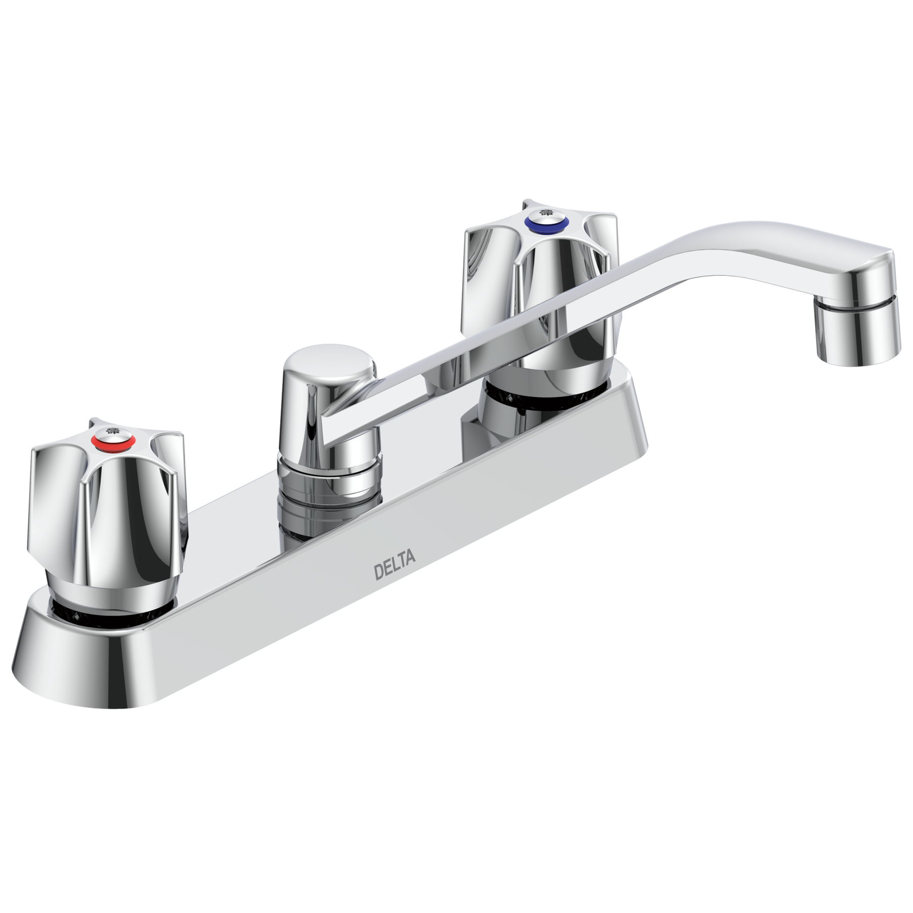 Two Handle 8 In Cast Deck-Mount Faucet