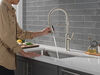 Single Handle Pull-Down Kitchen Faucet With Spring Spout