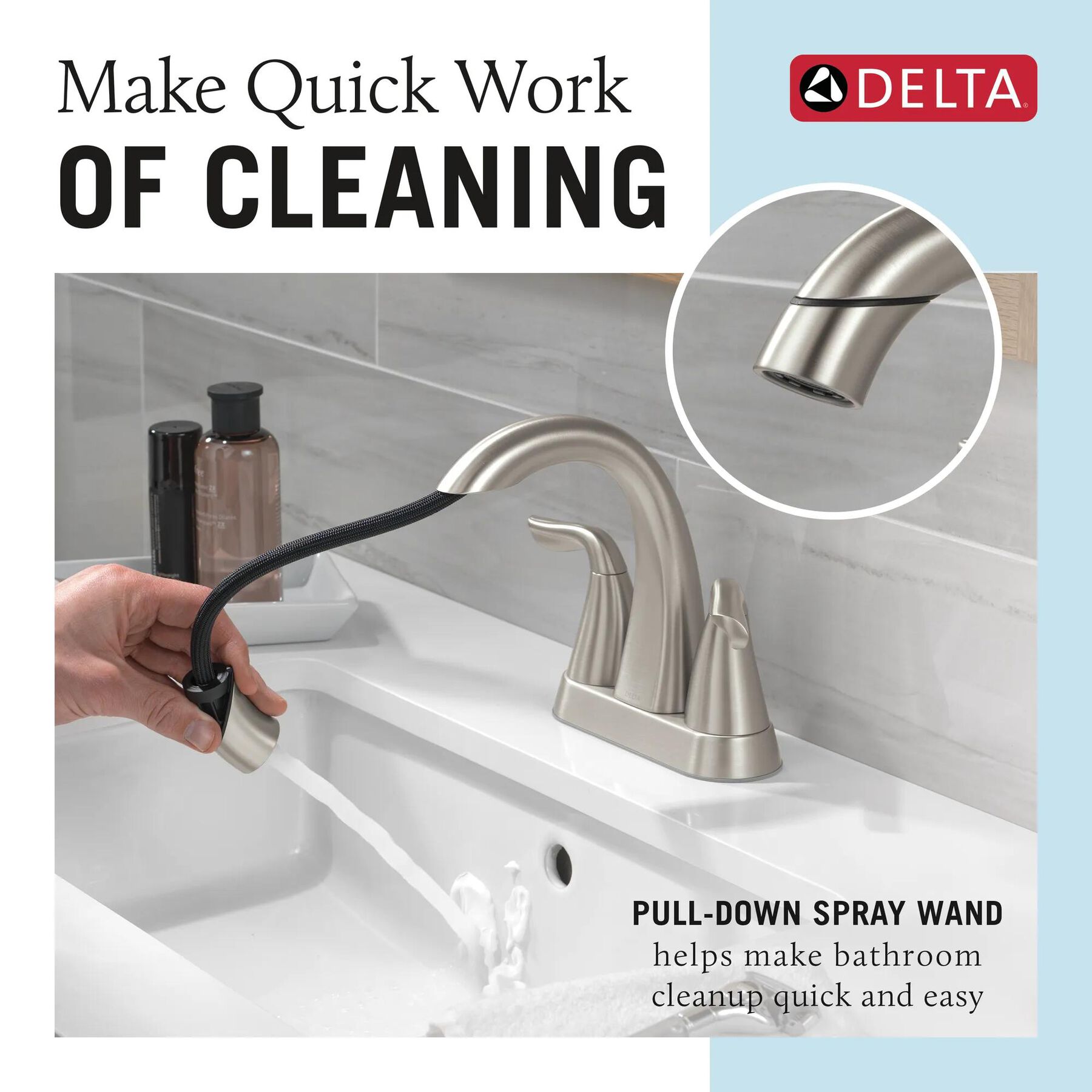Two Handle Centerset Pull-Down Bathroom Faucet (Recertified)