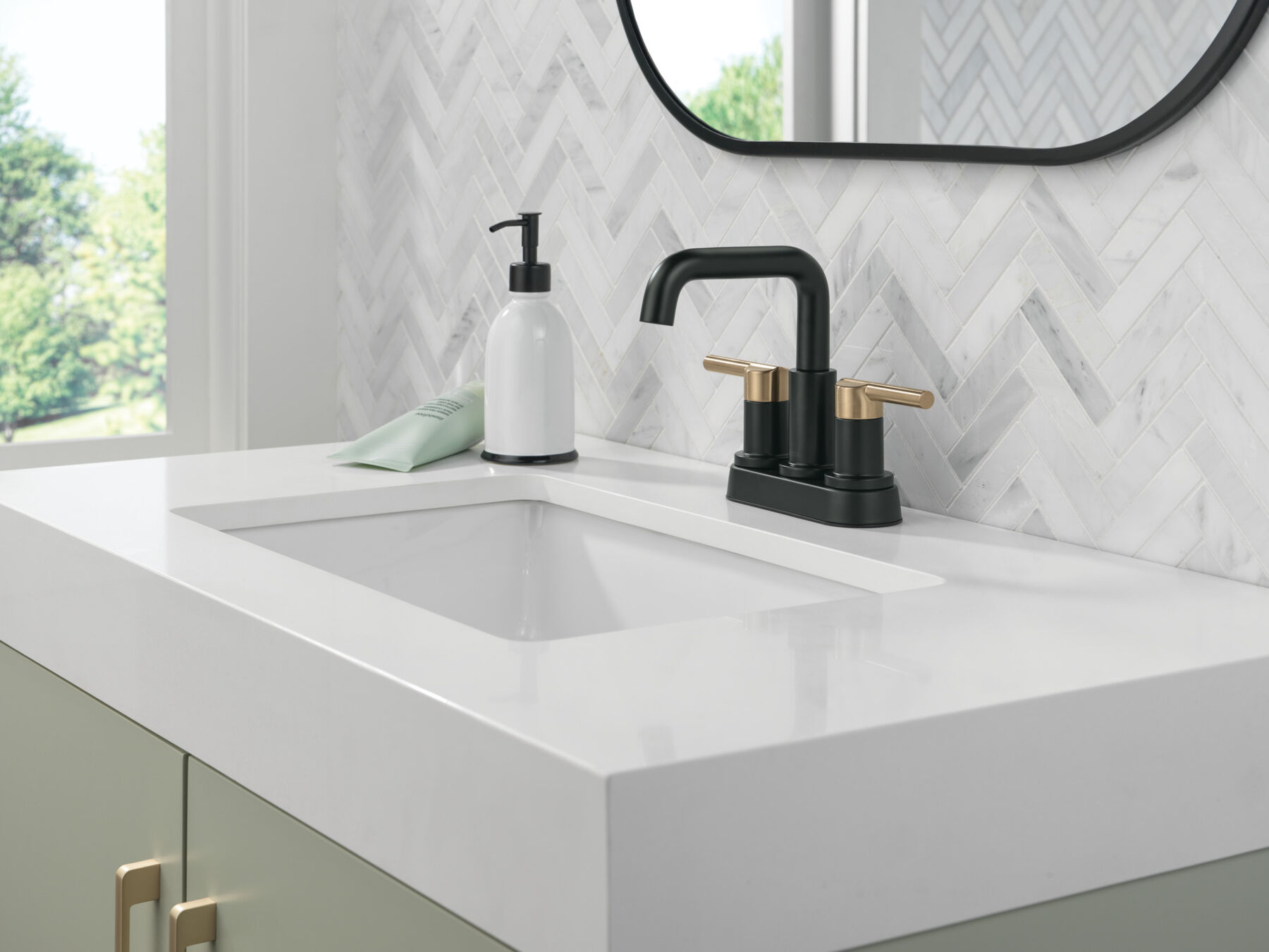 Two Handle Centerset Bathroom Faucet