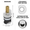 Stem Unit - Ceramic w/ Seat, O-Ring & Spring - 2H