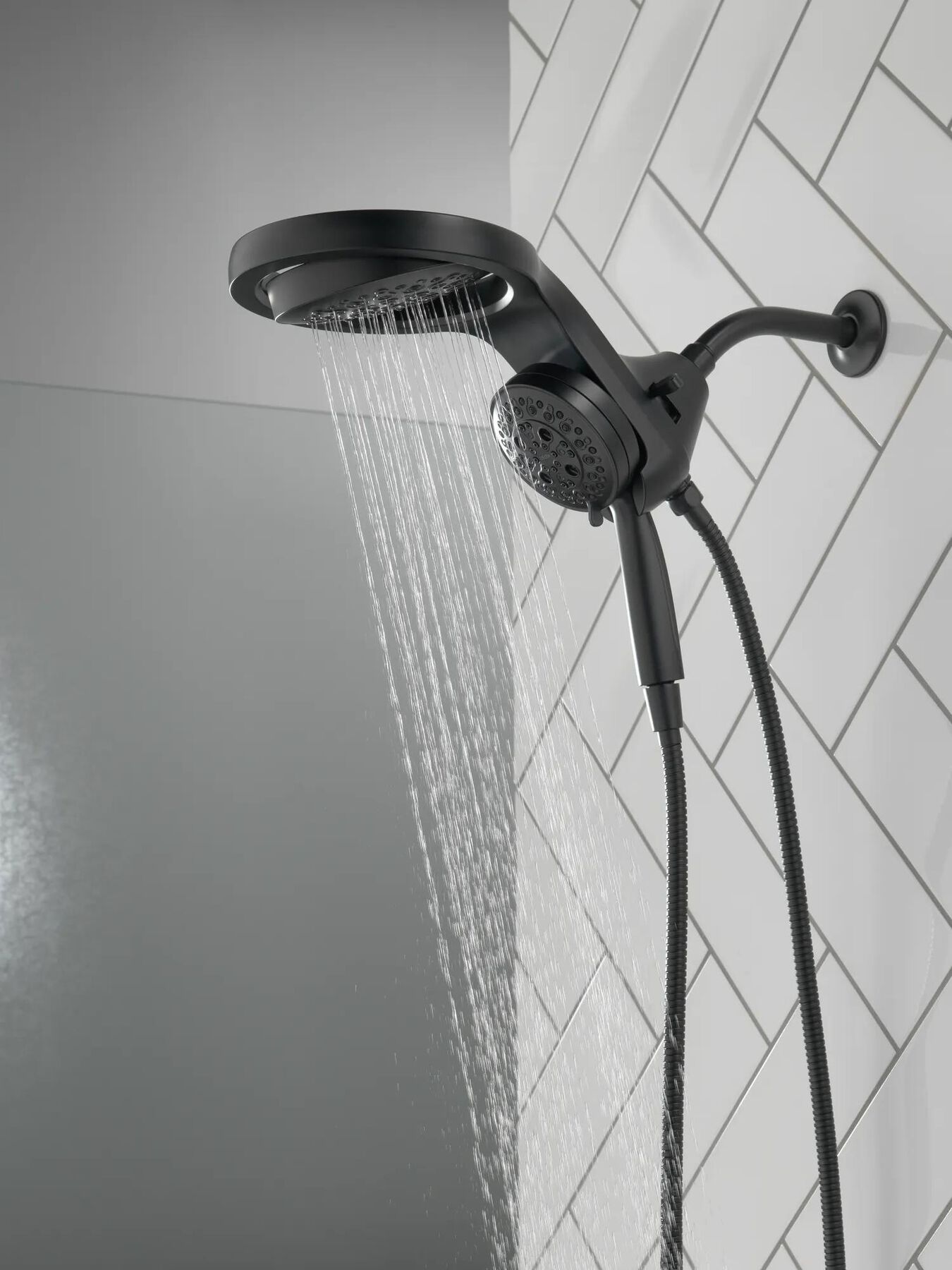 HydroRain&reg; H<sub>2</sub>Okinetic&reg; 5-Setting Two-in-One Shower Head