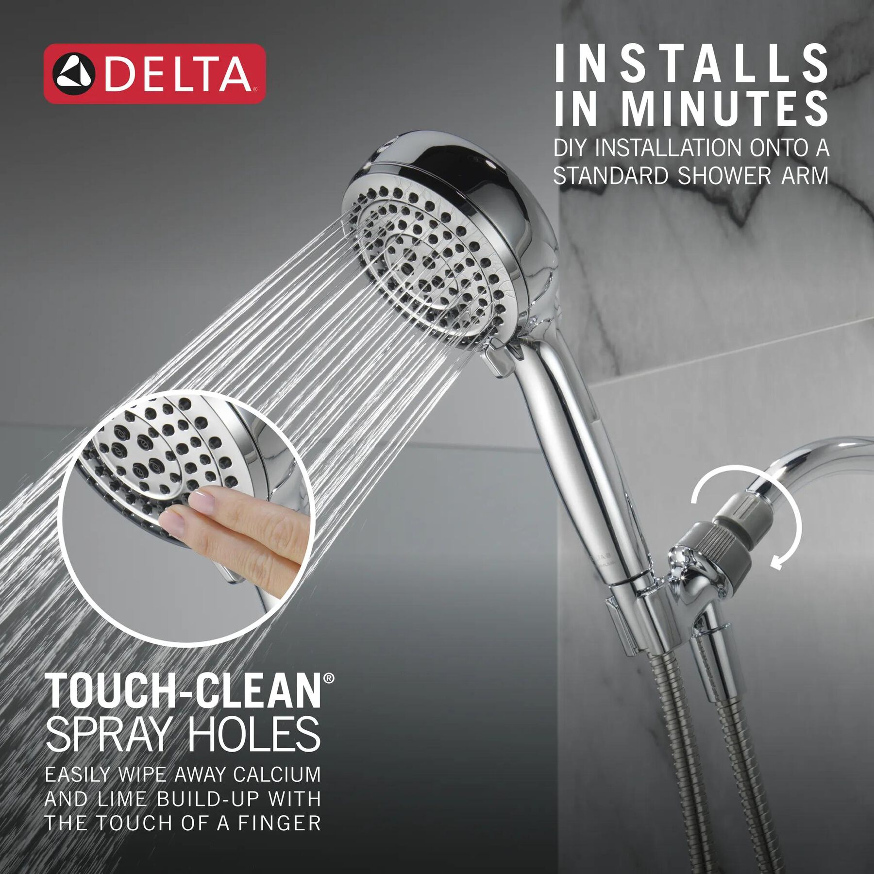 6-Setting Hand Shower with Cleaning Spray