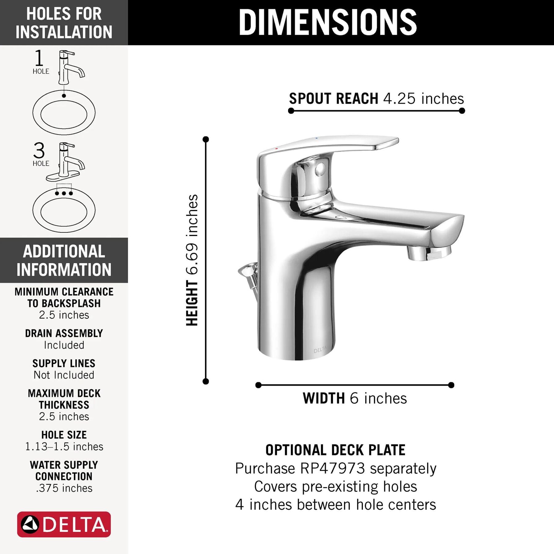 Single Handle Project-Pack Bathroom Faucet