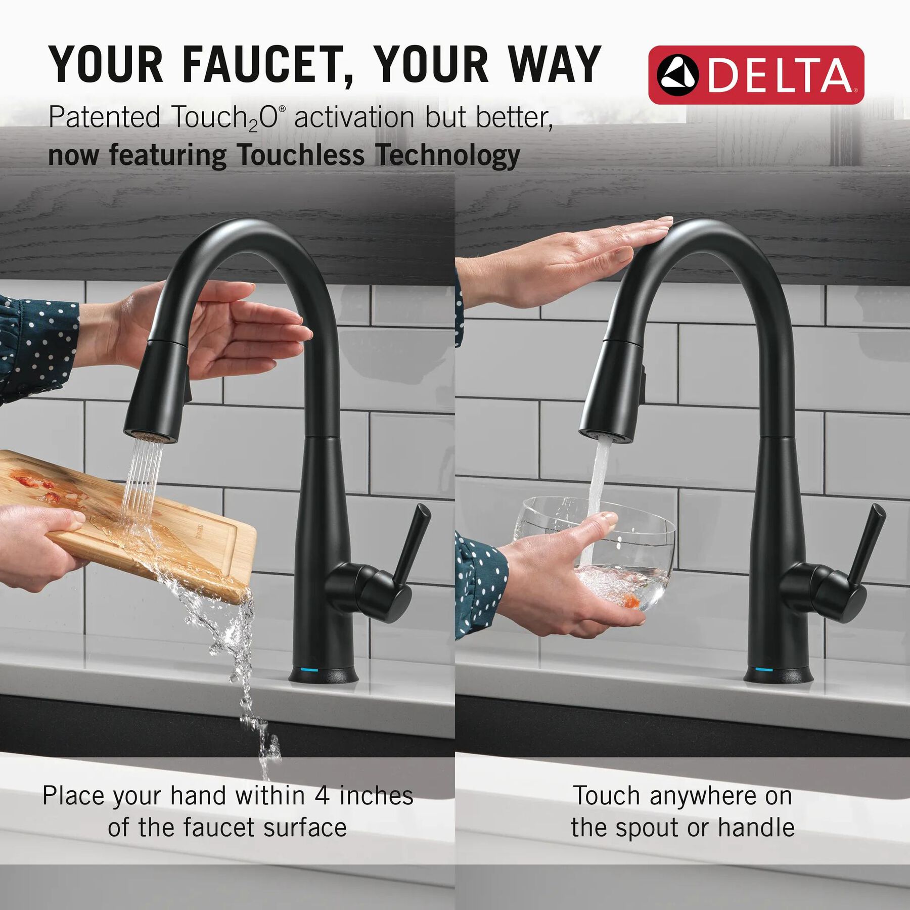 Touch<sub>2</sub>O&reg; Technology Kitchen Faucet with Touchless Technology
