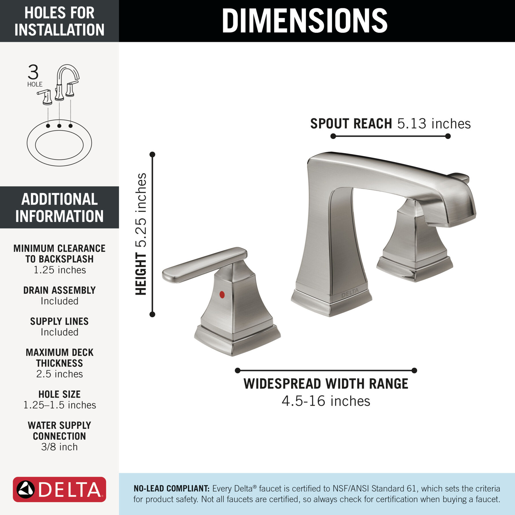 Two Handle Widespread Bathroom Faucet