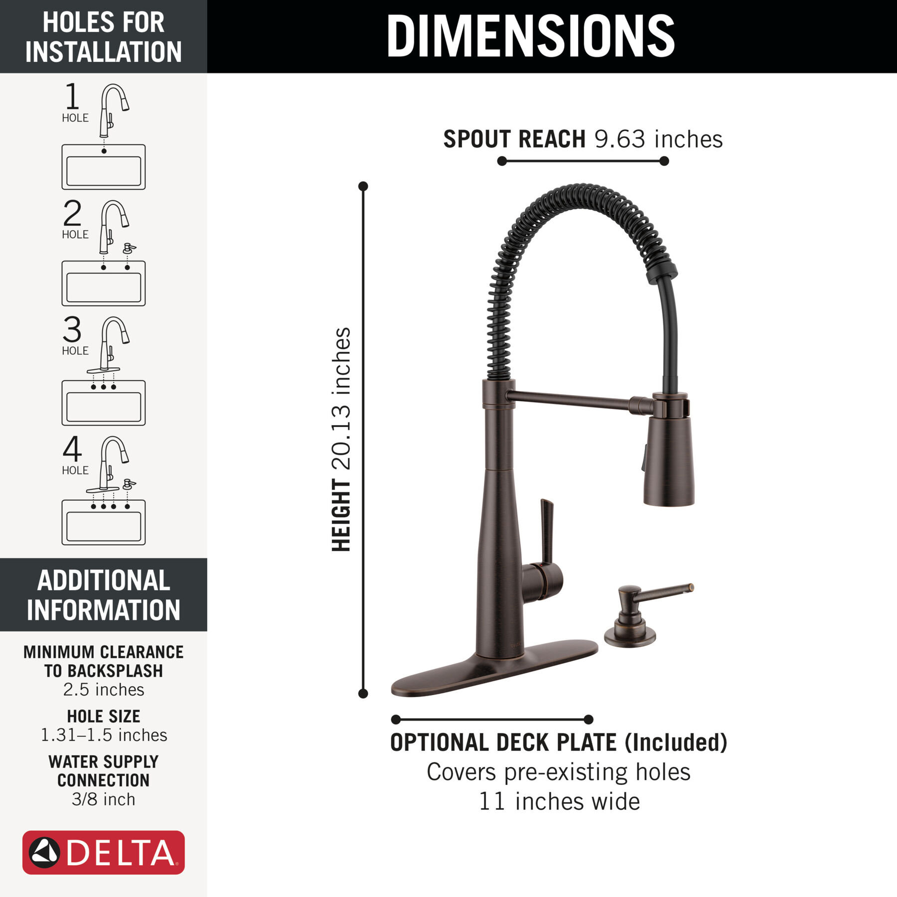 Spring Kitchen Single Handle with Soap Dispenser Bundle