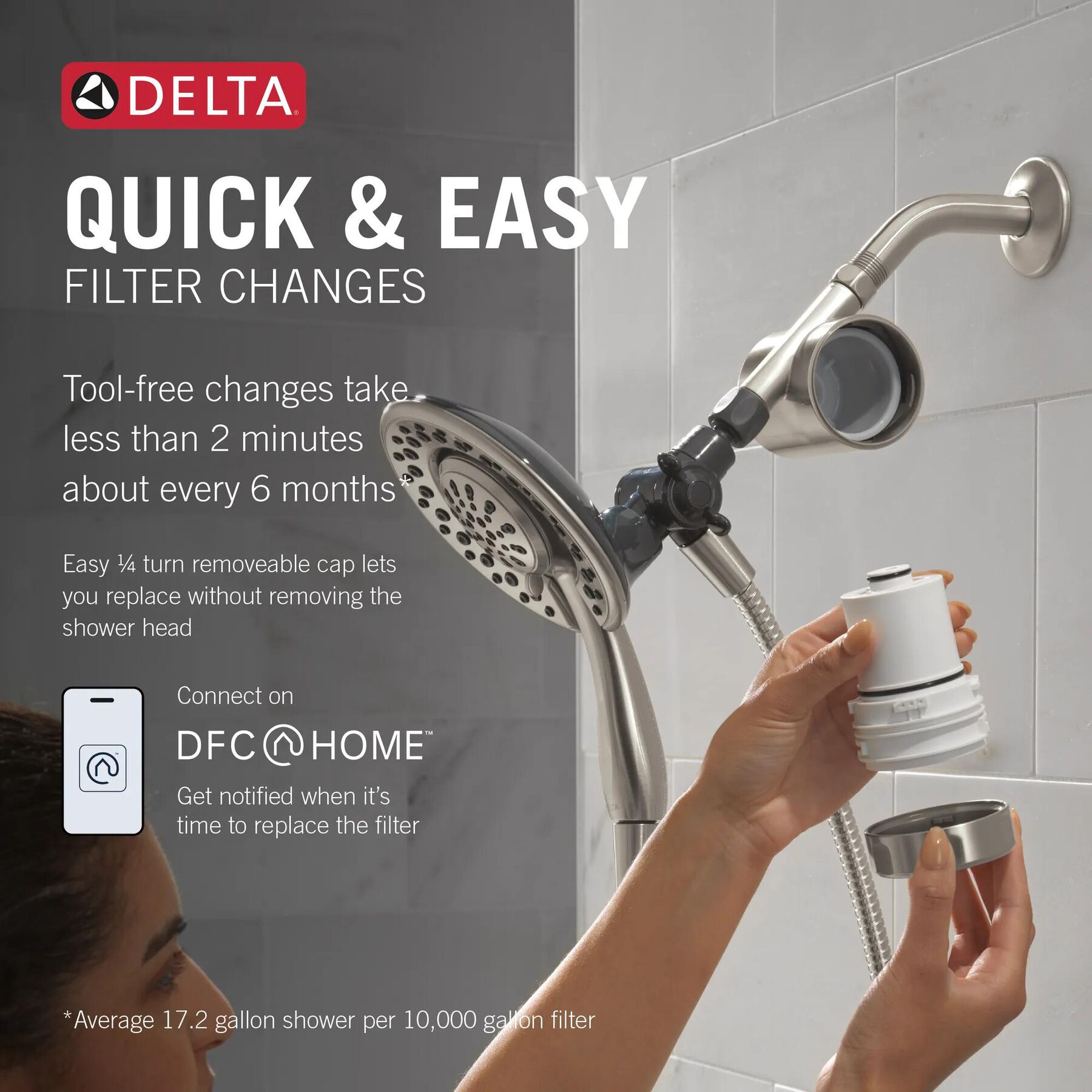 Shower Filter Attachment with 4-Setting In2ition&reg;