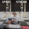 Two Handle Pull-Down Bridge Kitchen Faucet
