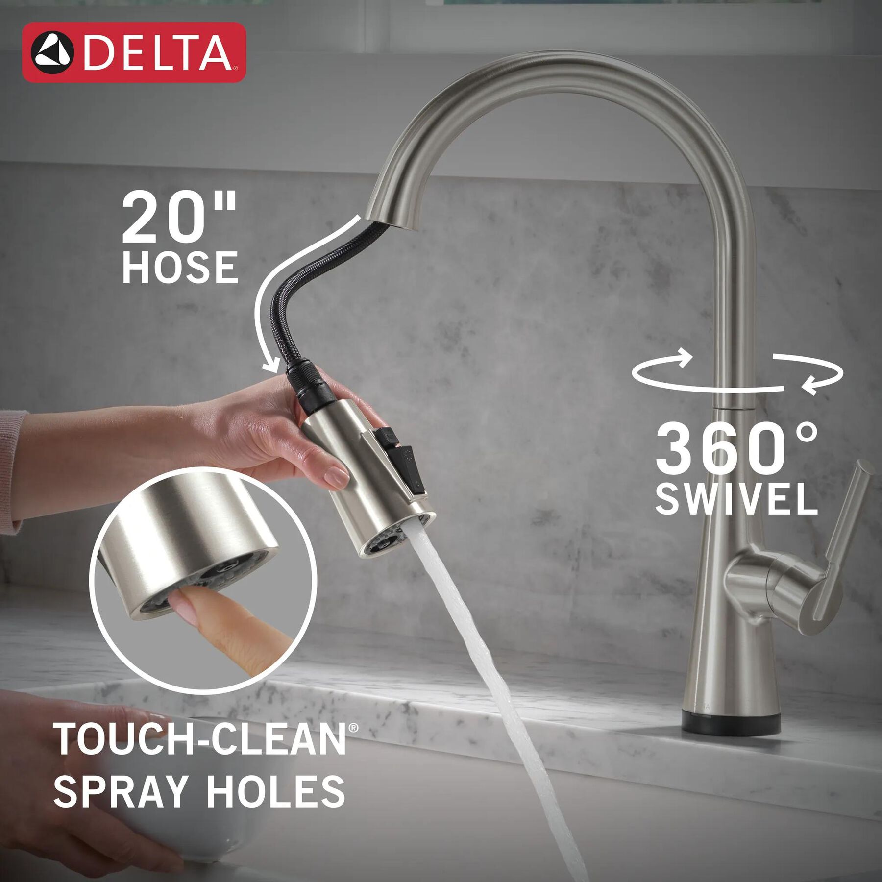 Single Handle Kitchen Pull-Down Faucet with Touch<sub>2</sub>O&reg; Technology (Recertified)