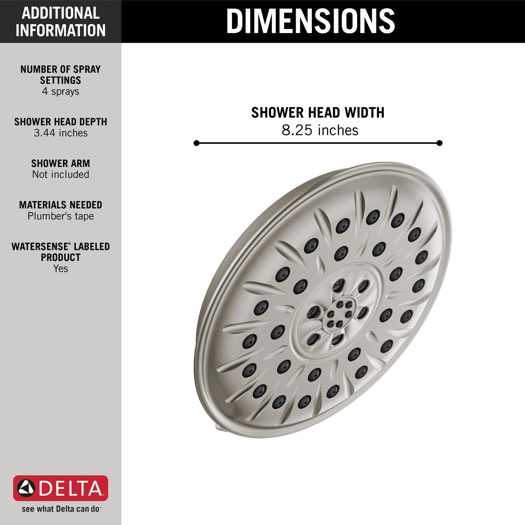 Ultrasoak&reg; 4-Setting Shower Head