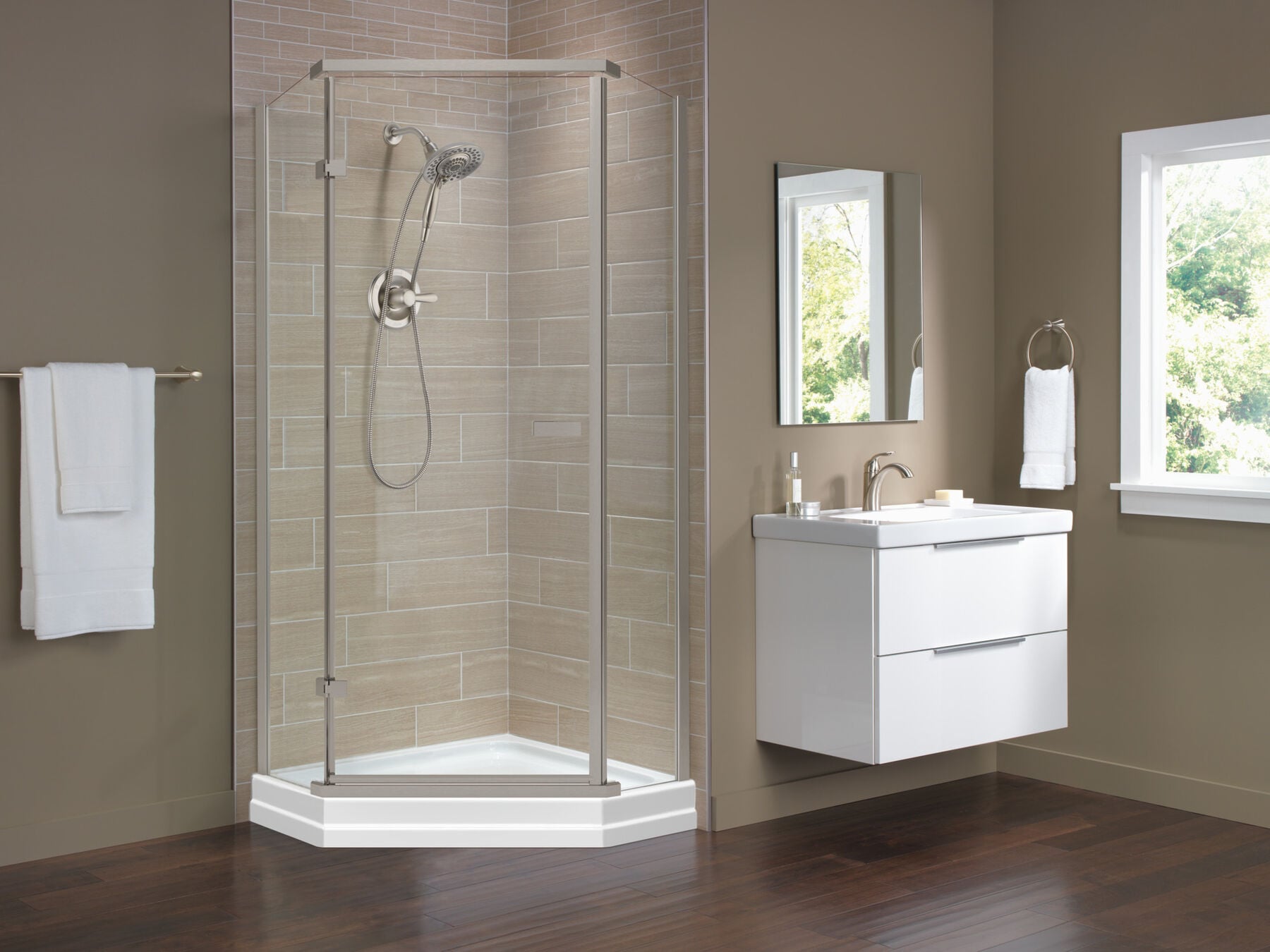 38" Frameless Neo Angle Shower Enclosure