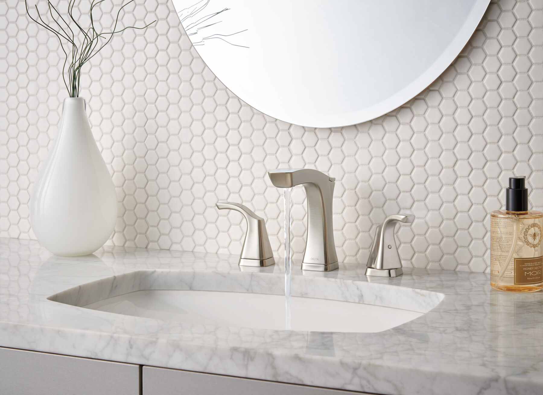 Two Handle Widespread Bathroom Faucet - Metal Pop-Up (Recertified)