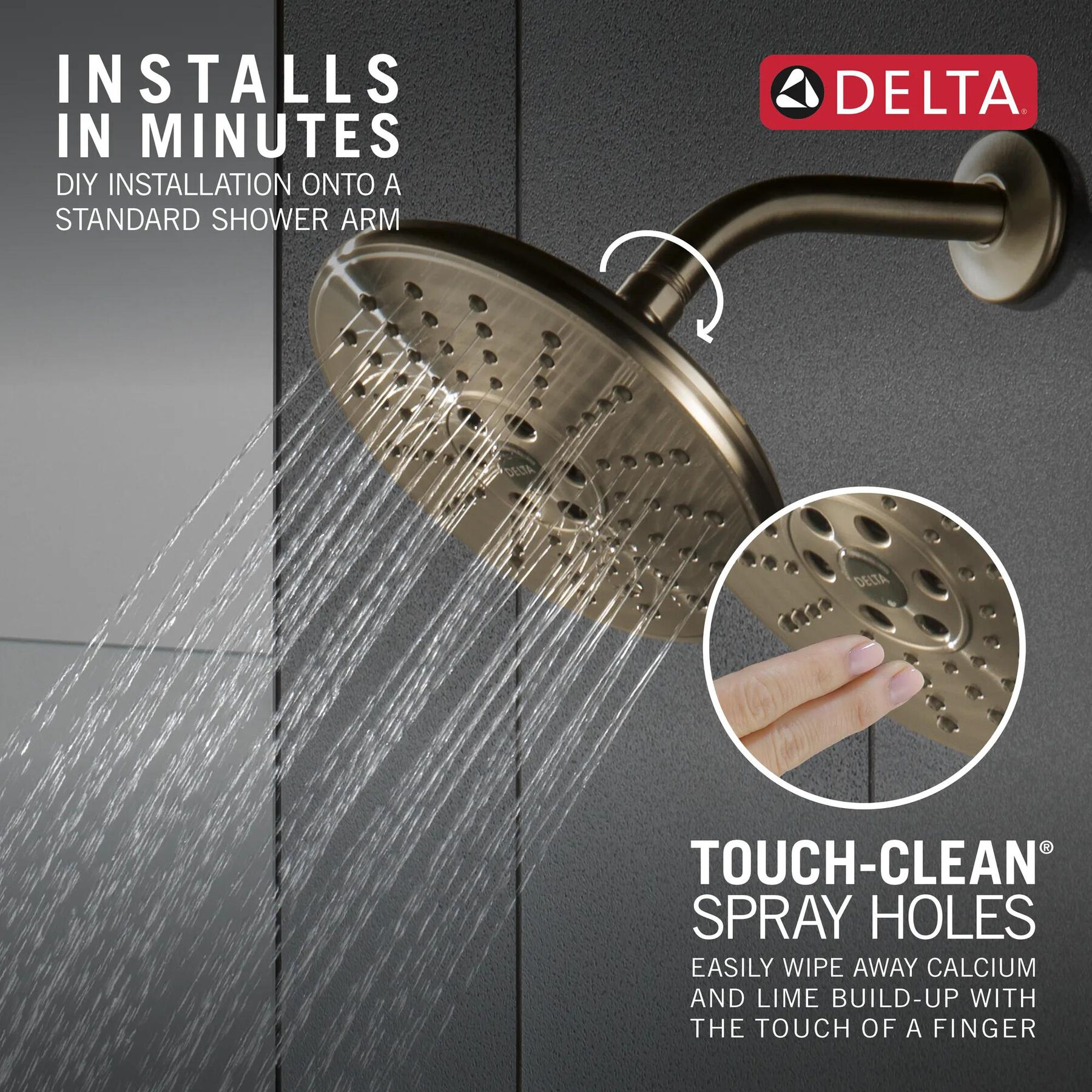 H<sub>2</sub>Okinetic&reg; 3-Setting Raincan Shower Head (Recertified)