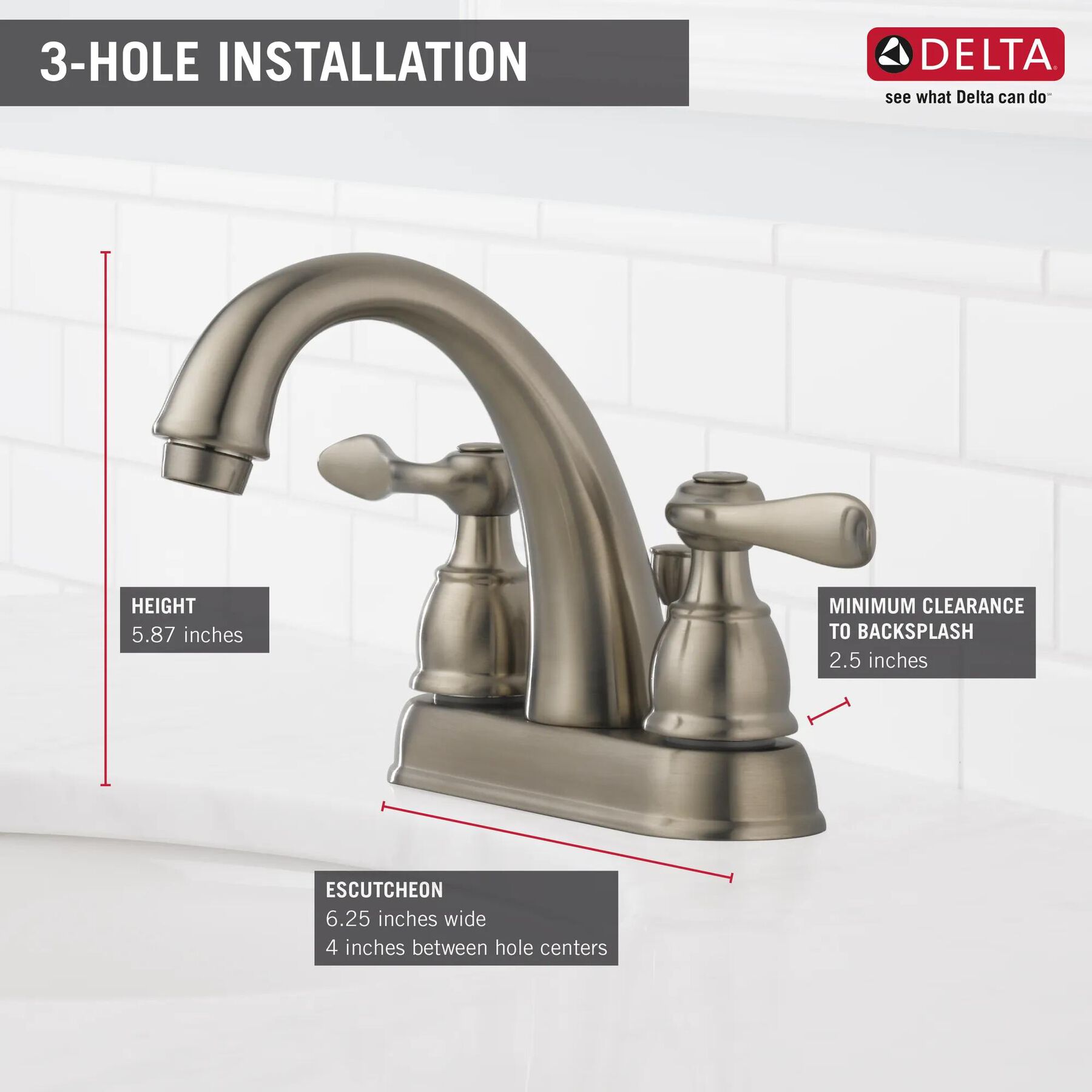 Two Handle Centerset Bathroom Faucet