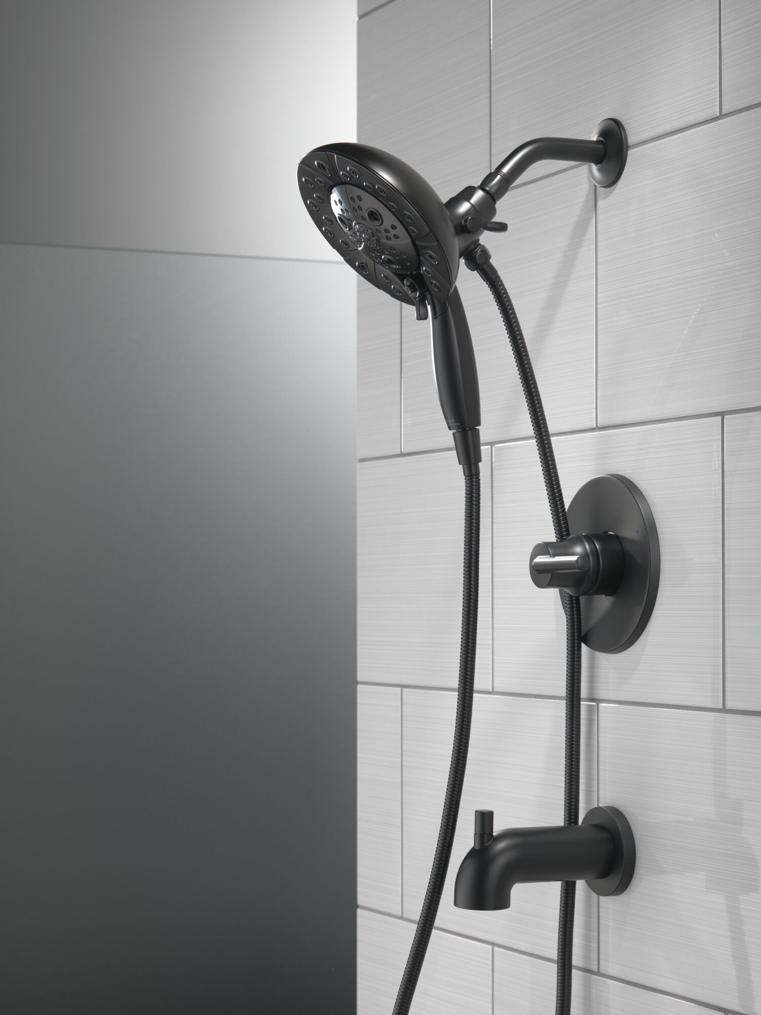 H2Okinetic® In2ition® 5-Setting Two-in-One Shower in Matte Black