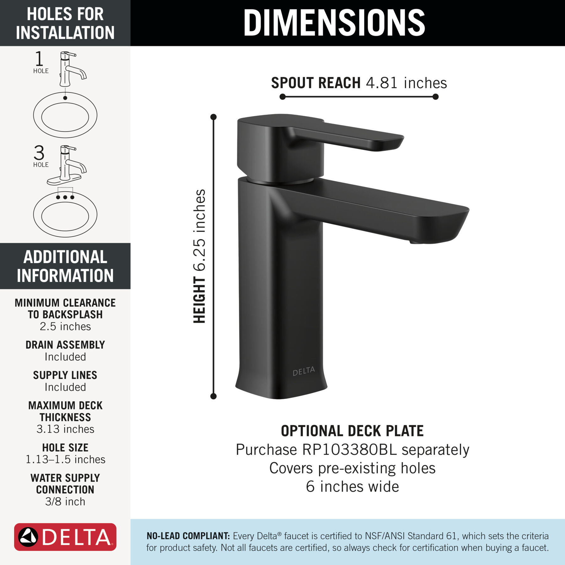 Single Handle Project-Pack Bathroom Faucet