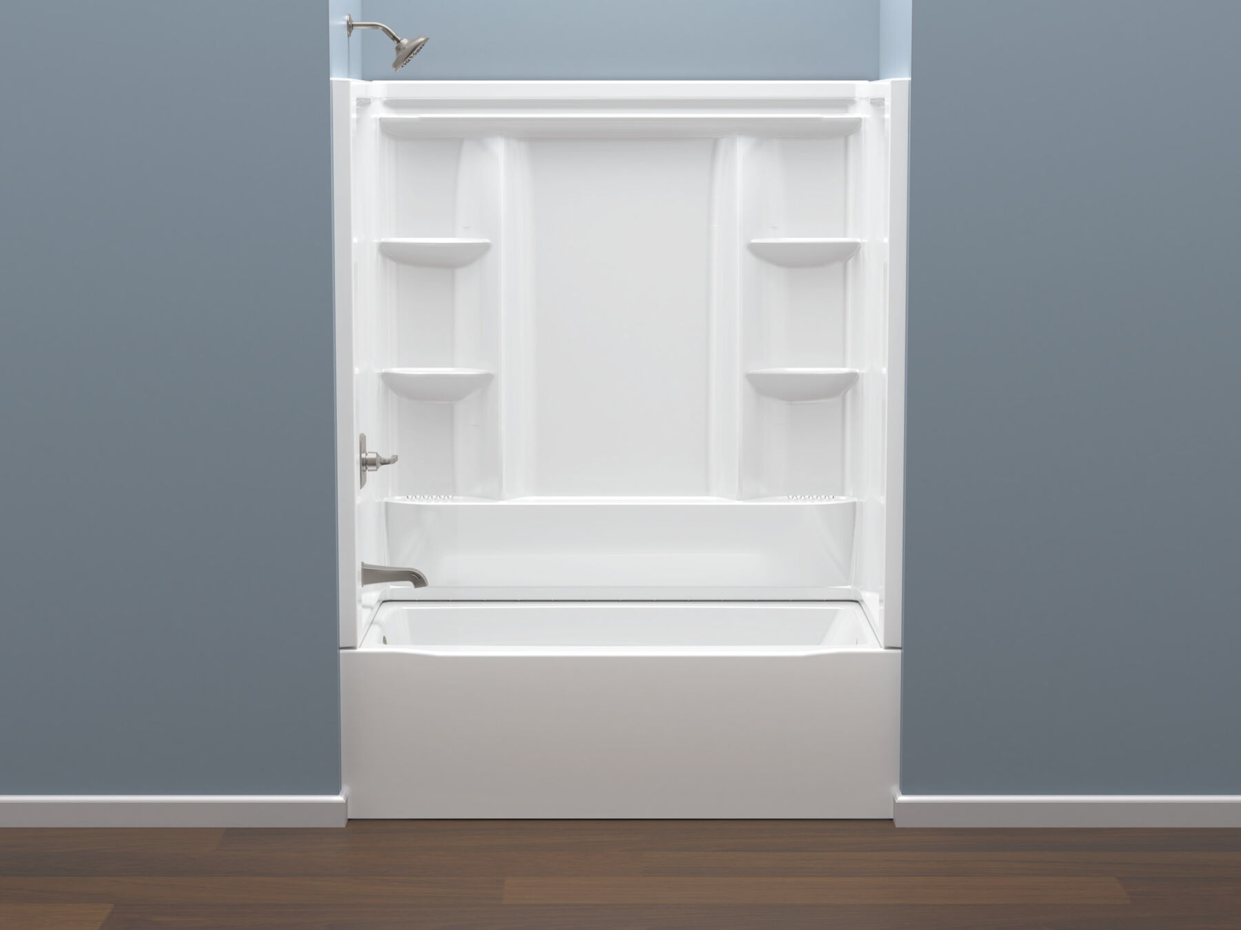 60x32 Alcove Bathtub Bundle with Trim and Waste Assembly - Left Drain