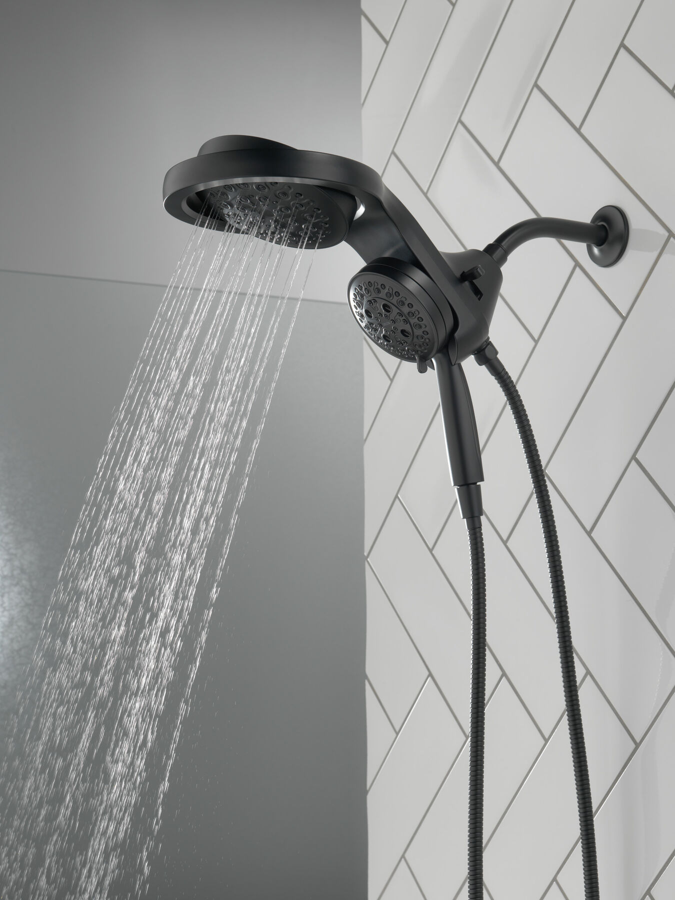 HydroRain&reg; H<sub>2</sub>Okinetic&reg; 5-Setting Two-in-One Shower Head