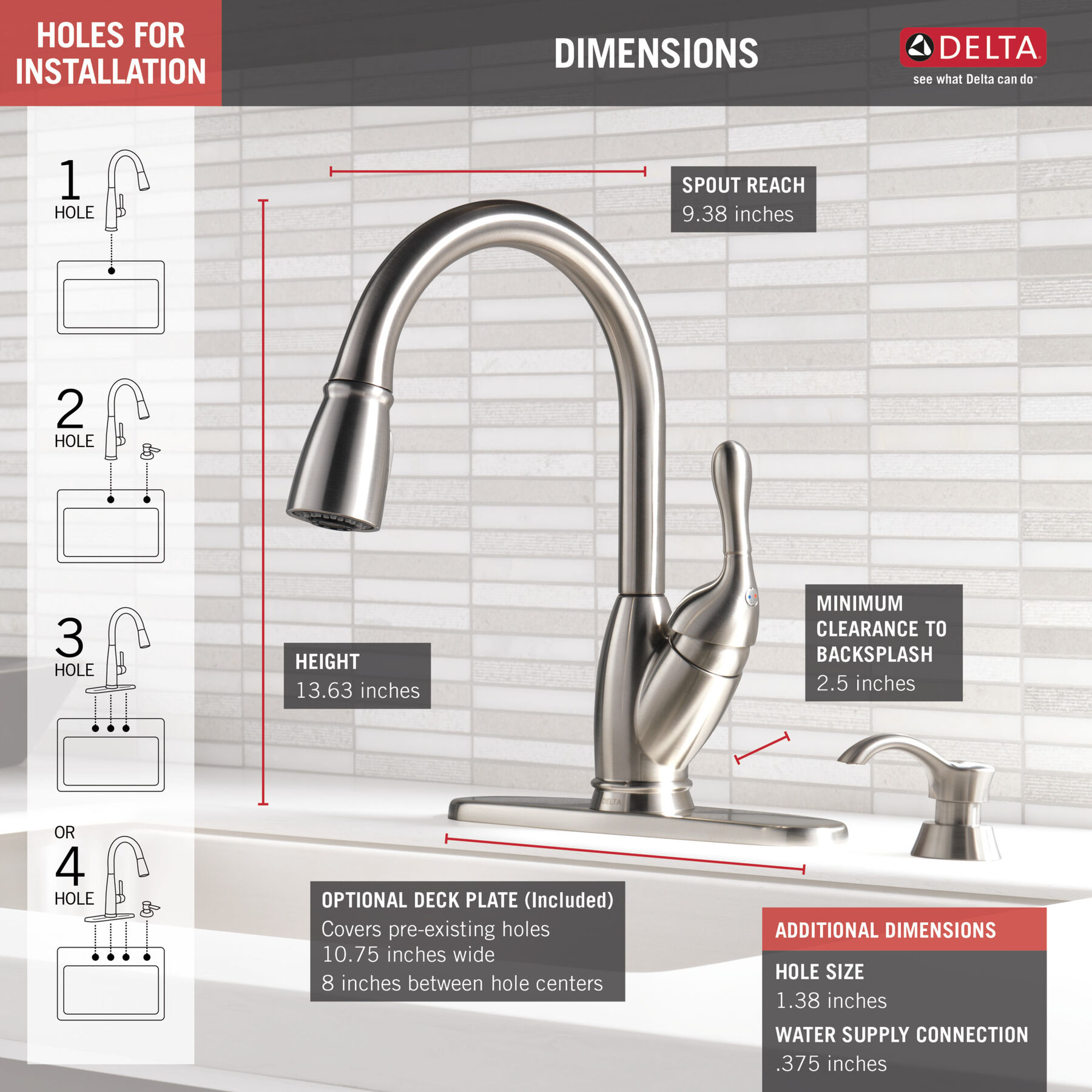 Single Handle Pull-Down Kitchen Faucet (Recertified)