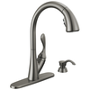 Single Handle Pull-Down Kitchen Faucet with Soap Dispenser and ShieldSpray&reg; Technology