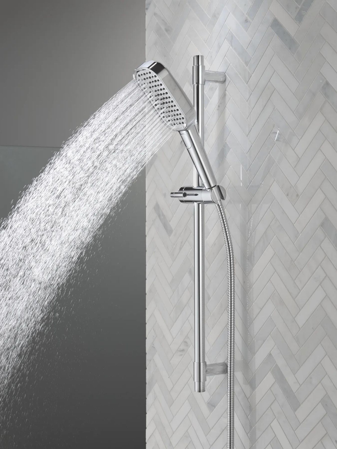 4-Setting Hand Shower with Slide Bar featuring FeatherRain&trade; Spray