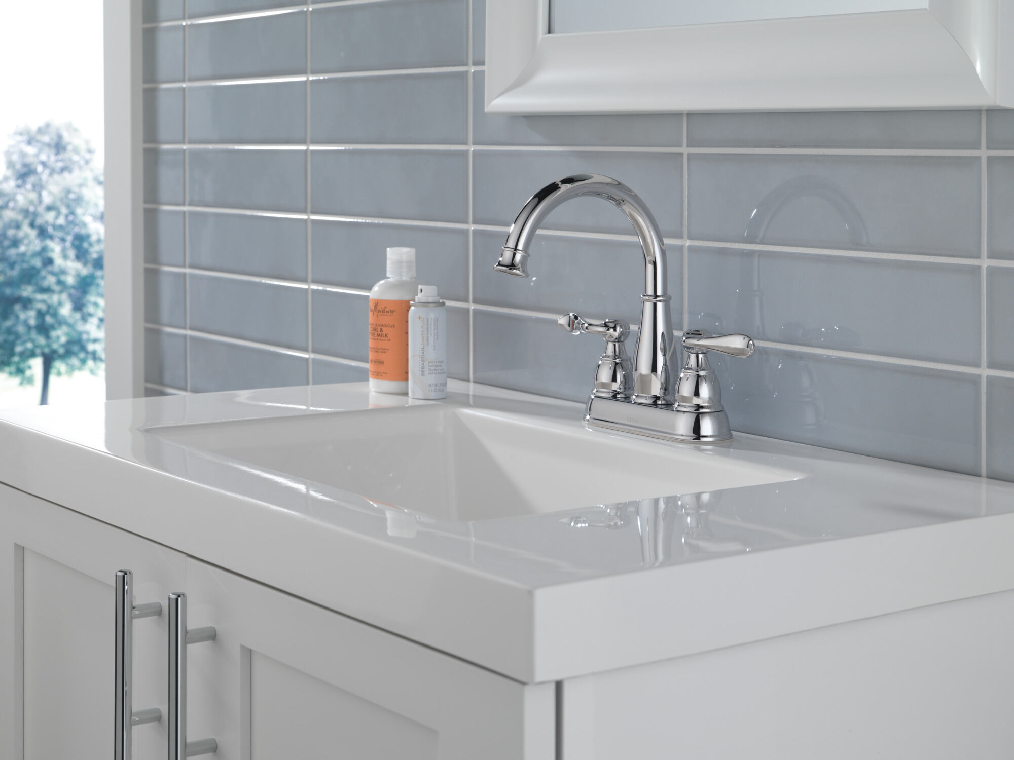 Two Handle Centerset Bathroom Faucet in Chrome 25896LF | Delta Faucet