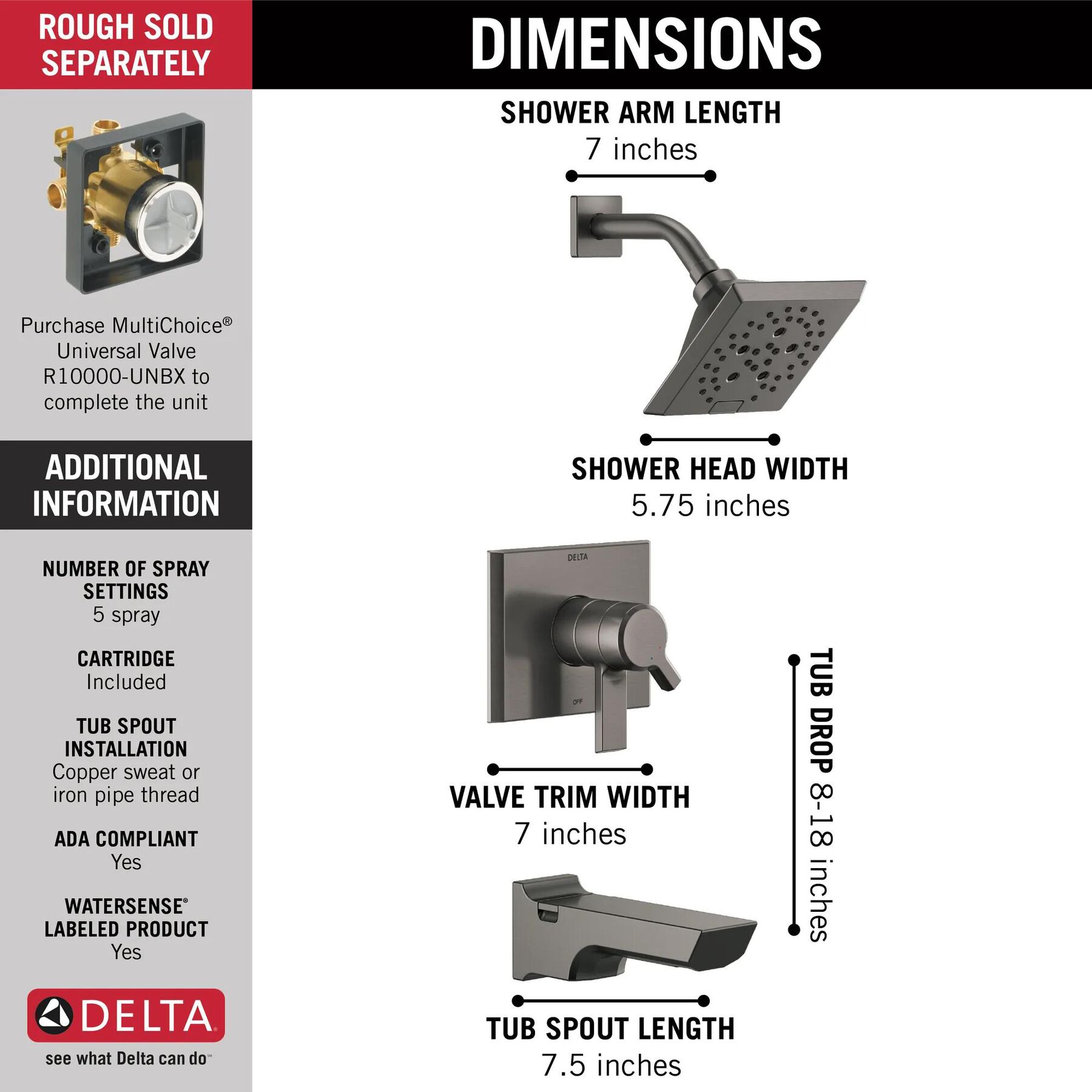 Monitor&reg; 17 Series H2Okinetic&reg; Tub and Shower Trim